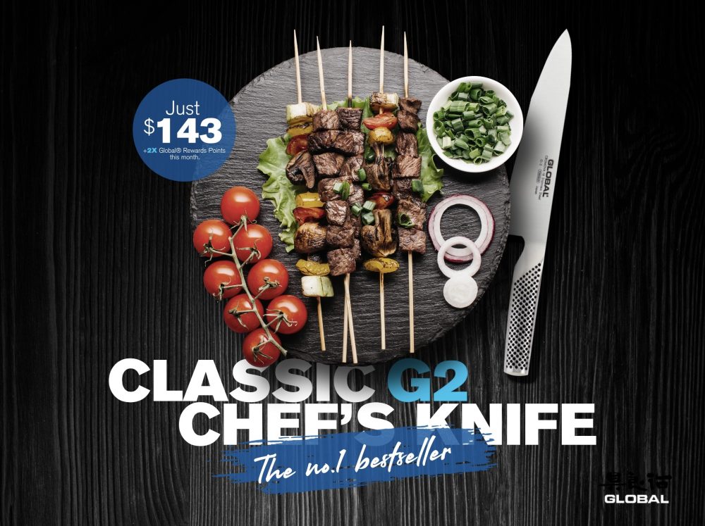 Grilled & Skewers Global Knives Singapore Classic G2 Chef’s Knife