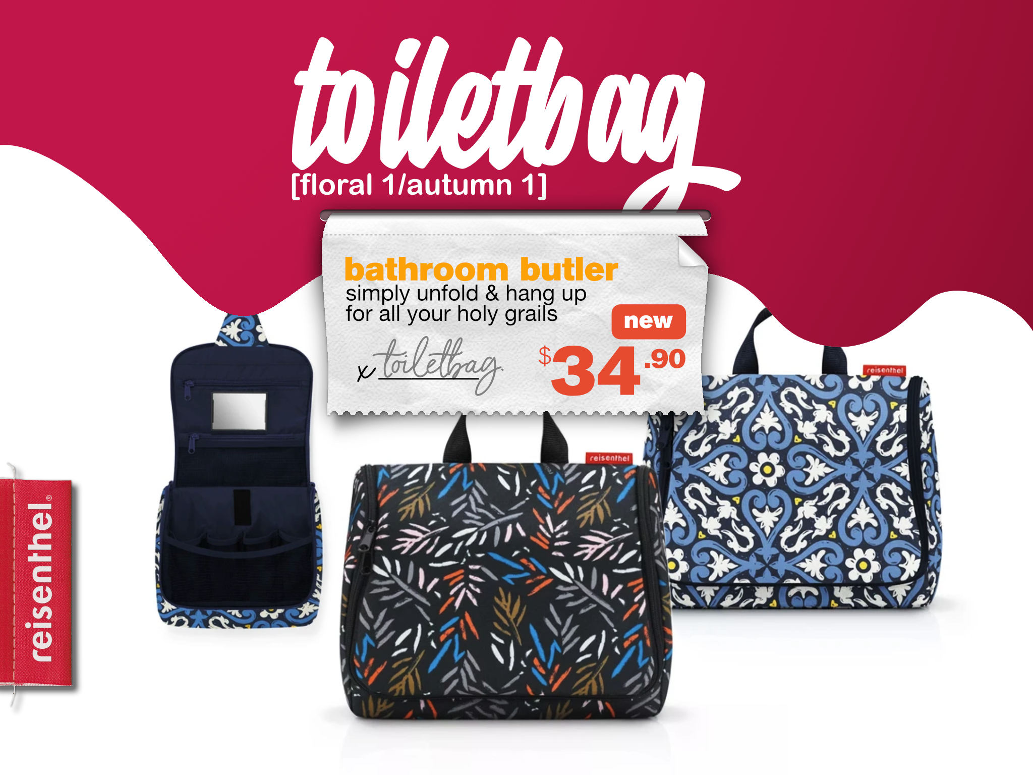 Berries & Cream Reisenthel Singapore Toiletbag Floral 1 Autumn 1