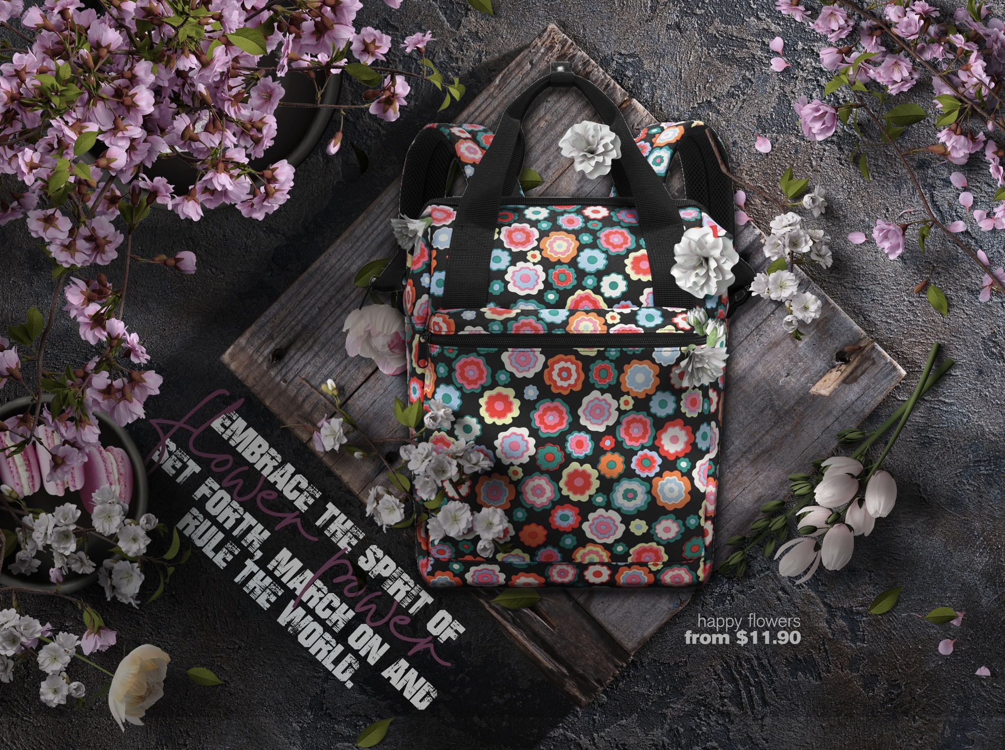 Olive Drab Reisenthel Singapore Allrounder R Happy Flowers