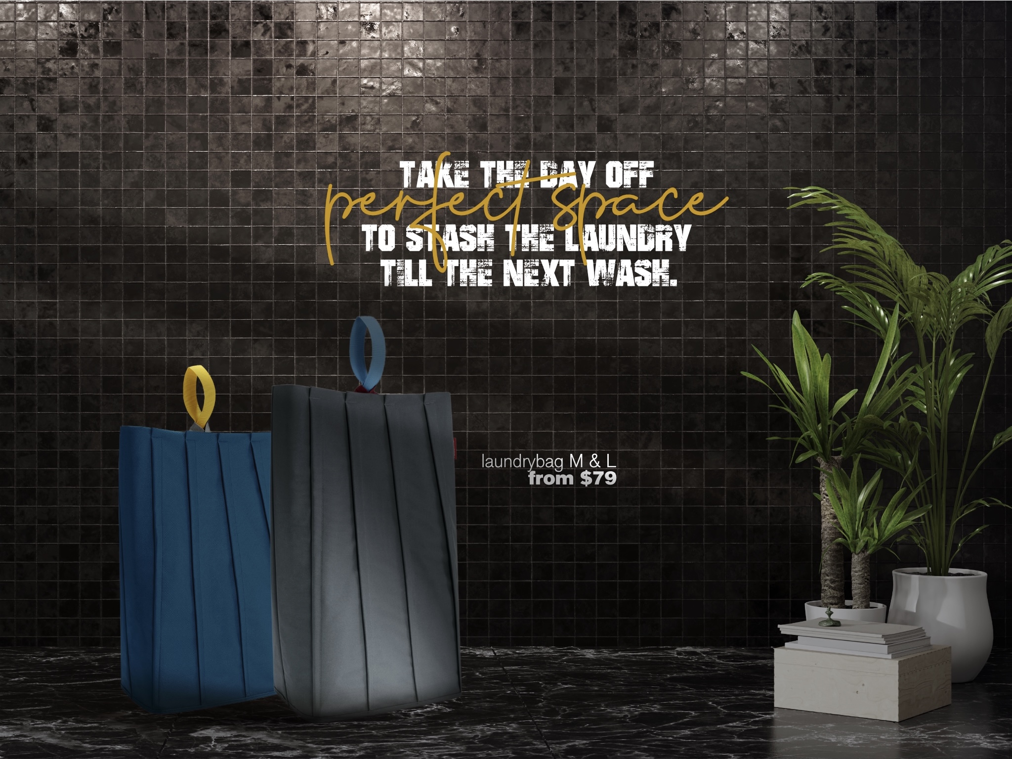 Olive Drab Reisenthel Singapore Laundrybag Basalt and Petrol