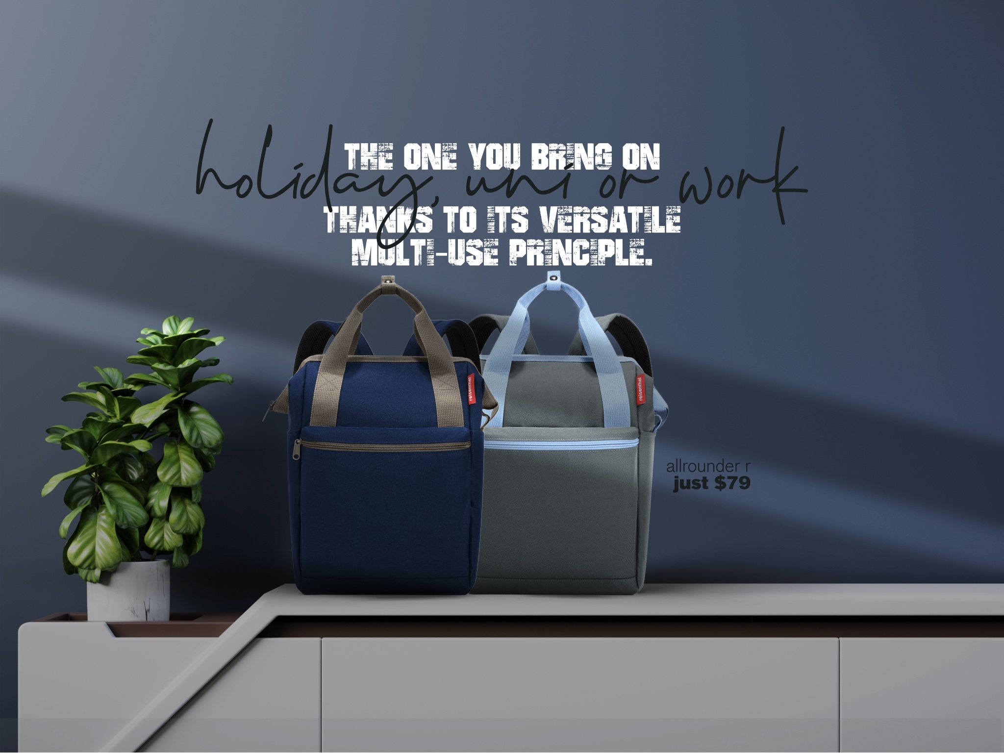 Olive Drab Reisenthel Singapore Allrounder R Dark Blue and Basalt