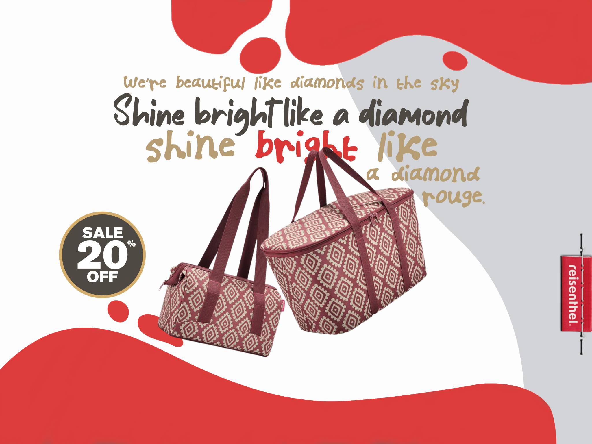 Paper Craft Reisenthel Singapore Diamonds Rouge Print