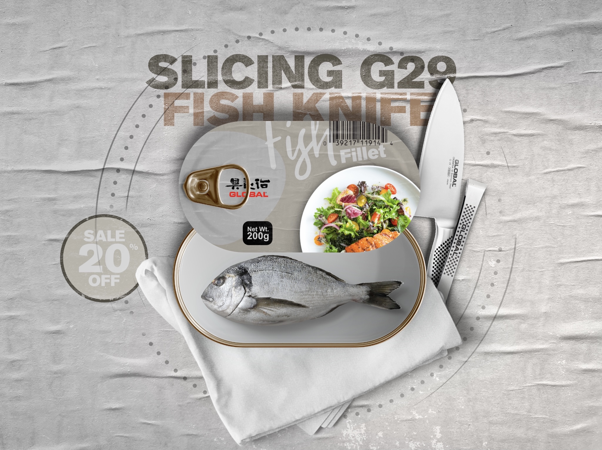 Canned Fodder Global Knives Singapore Fish Fillet G-29