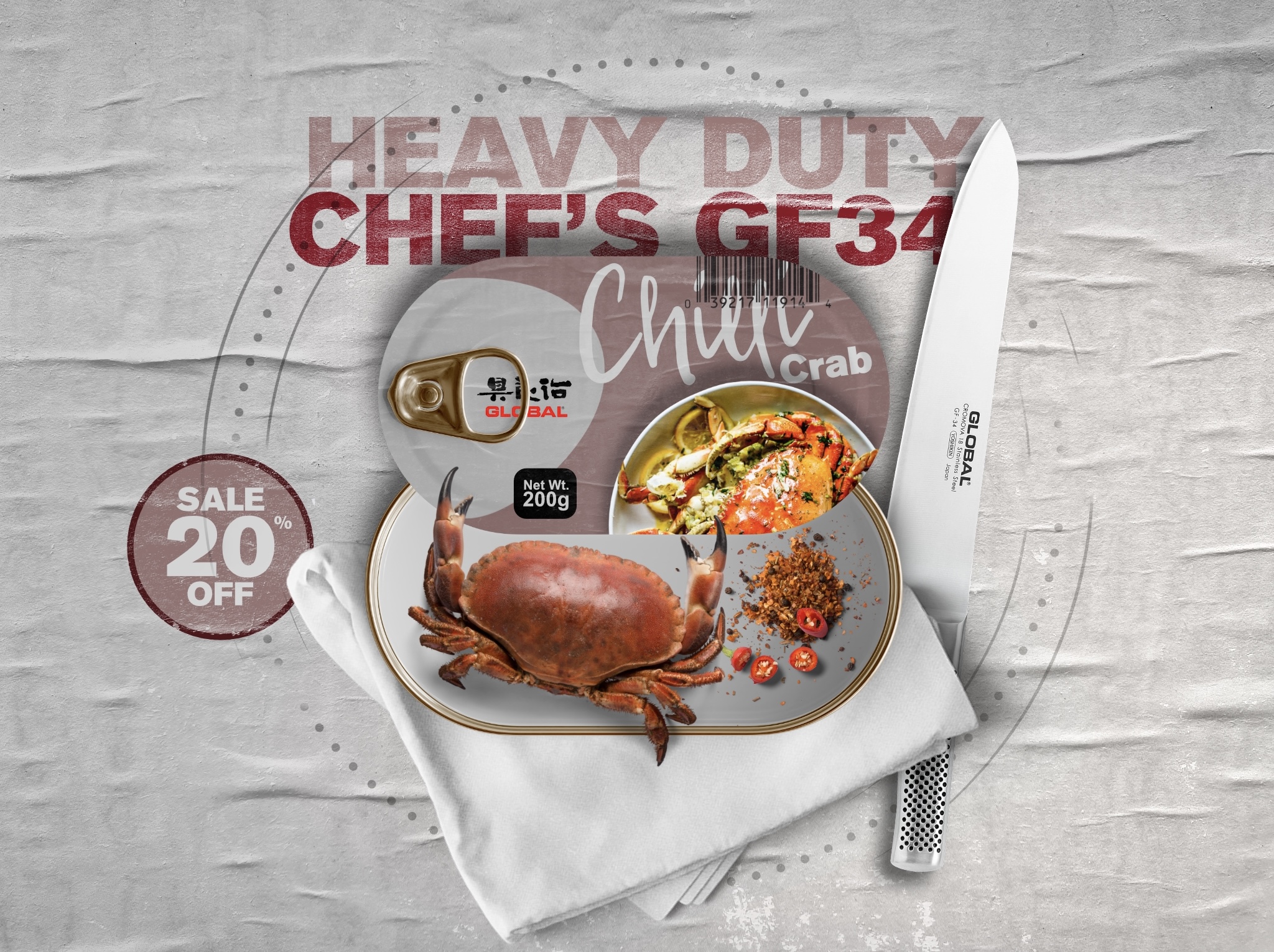 Canned Fodder Global Knives Singapore Chilli Crab GF-34