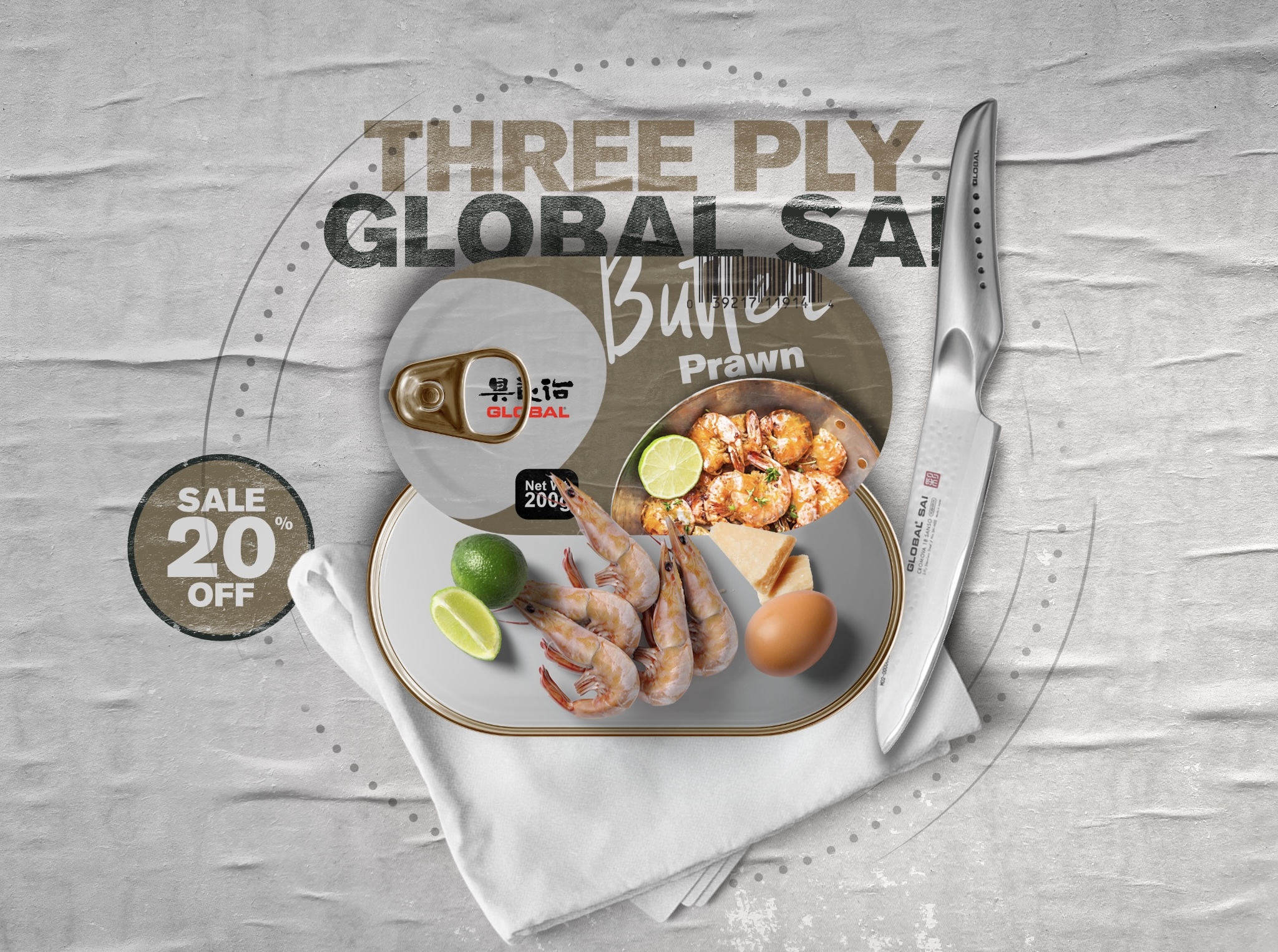 Canned Fodder Global Knives Singapore Butter Prawn Global Sai