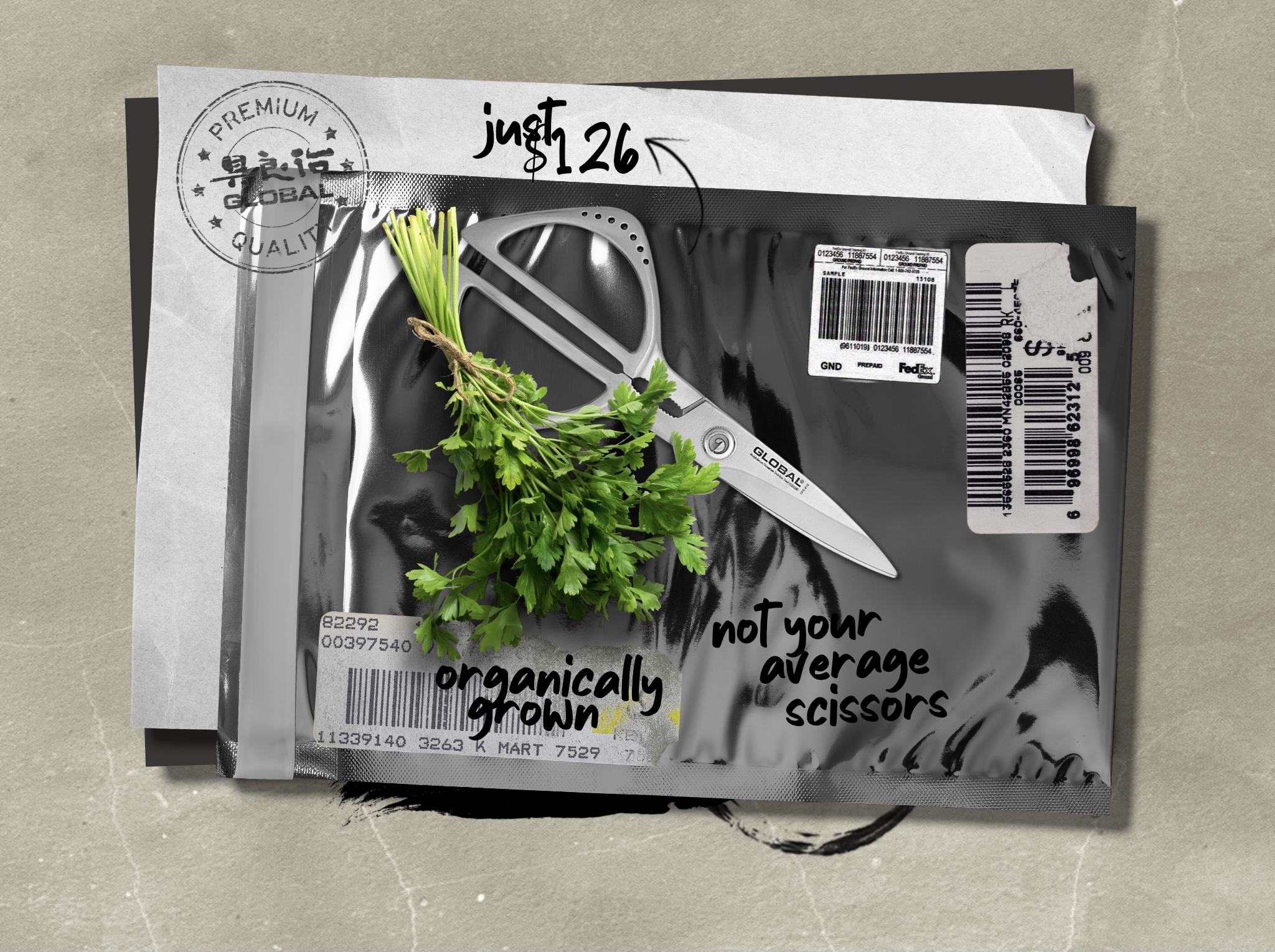 Freshly Packed Global Knives Singapore Organically Grown Kitchen Shear GKS-210