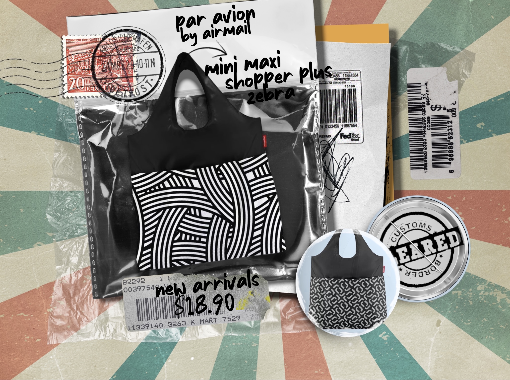 Heisenberg Reisenthel Singapore Mini Maxi Shopper Plus Zebra