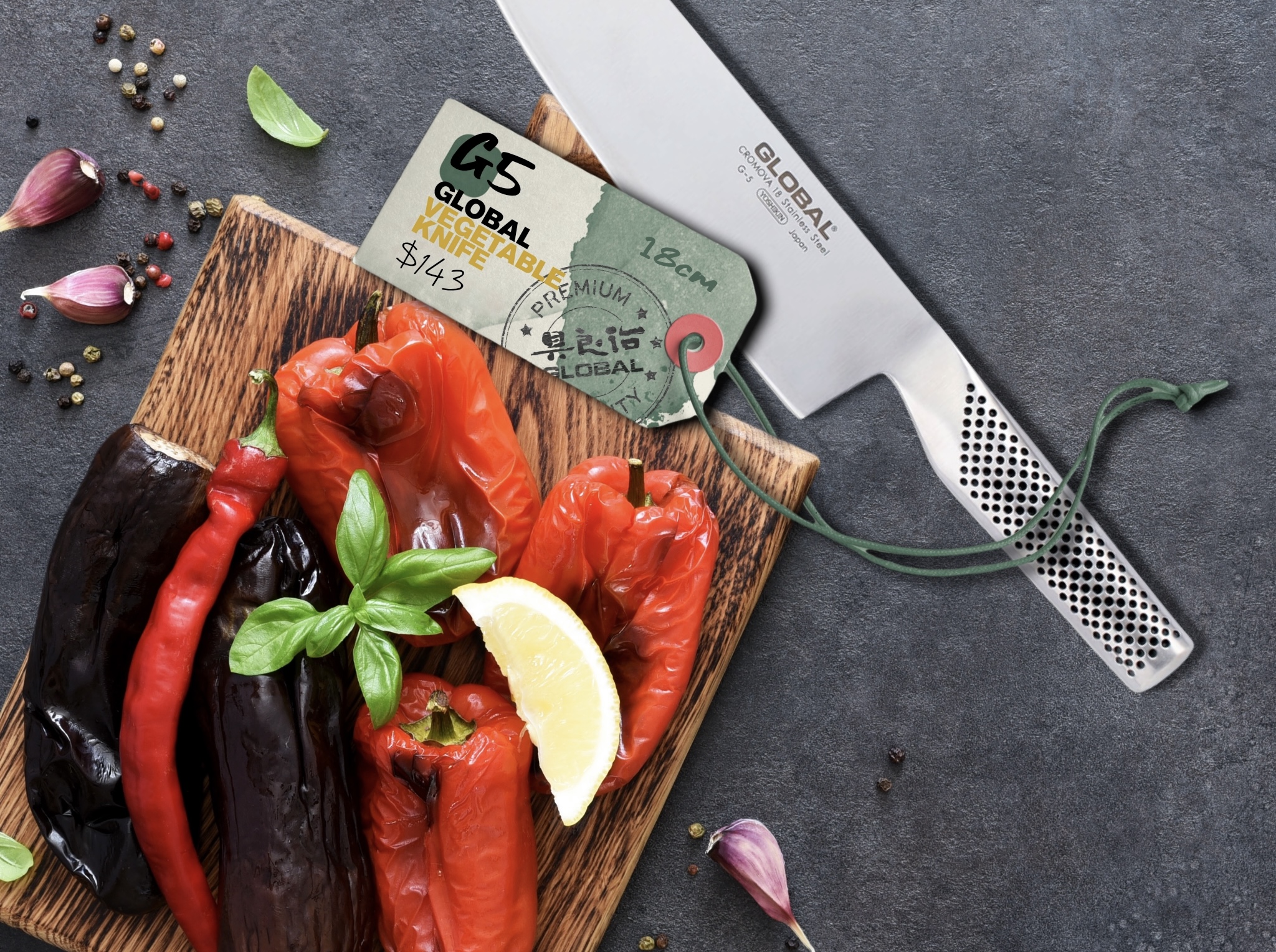 Cilantro St. Global Knives Singapore G-5 Vegetable Knife