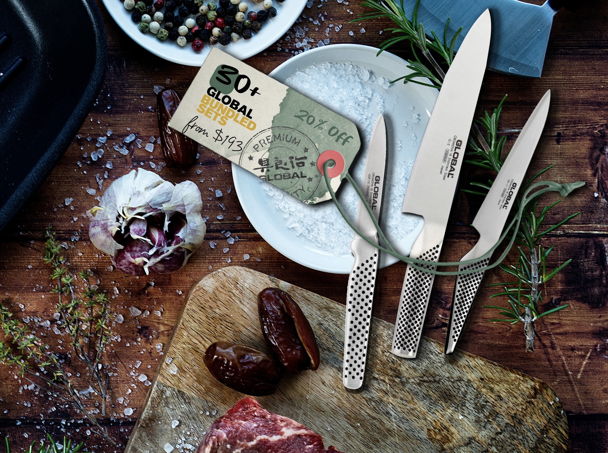 Cilantro St. Global Knives Singapore Global Bundled Sets Save 20%