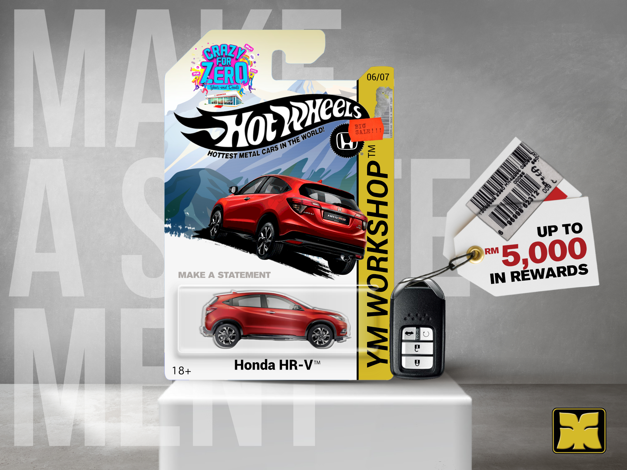 Honda Hot Wheels Yong Ming Motor Honda Malaysia October 2021 Crazy For Zero Promotion HR-V