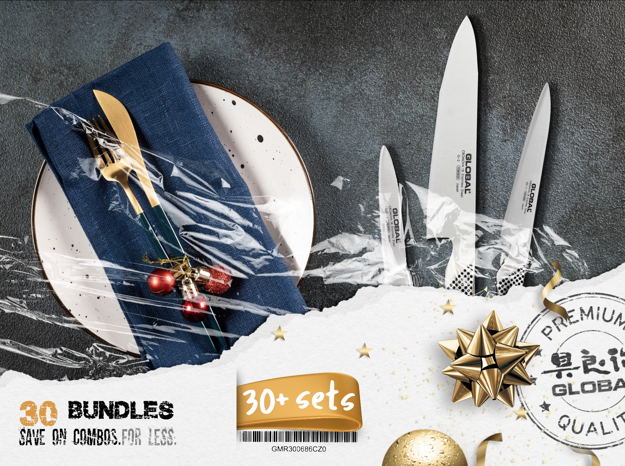 Cobalt Blue Global Knives Singapore Bundled Sets