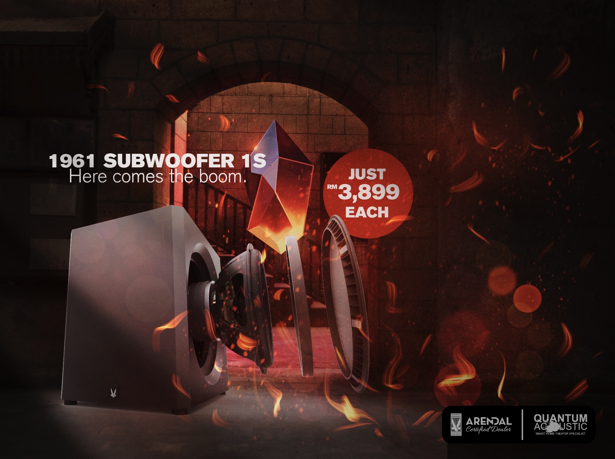 The Inferno Quantum Acoustic AV Malaysia Arendal Sound 1961 Subwoofer 1S Here comes the boom.