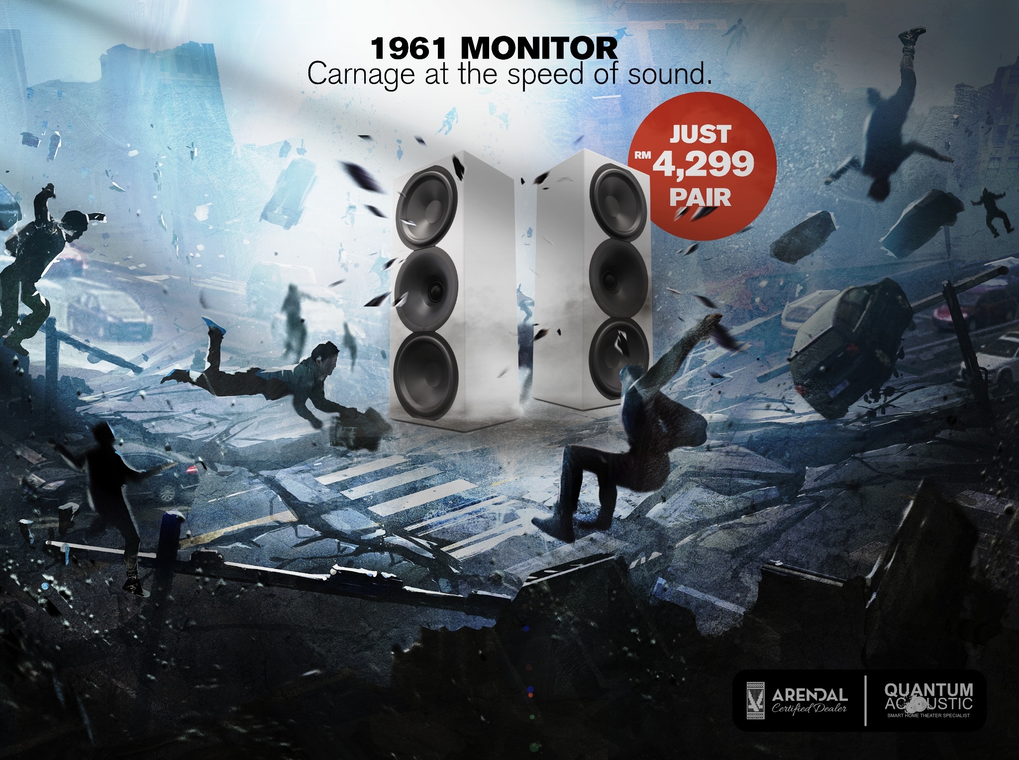 Speed of Sound Quantum Acoustic AV Malaysia Arendal Sound 1961 Monitor Speakers Carnage at the speed of sound.