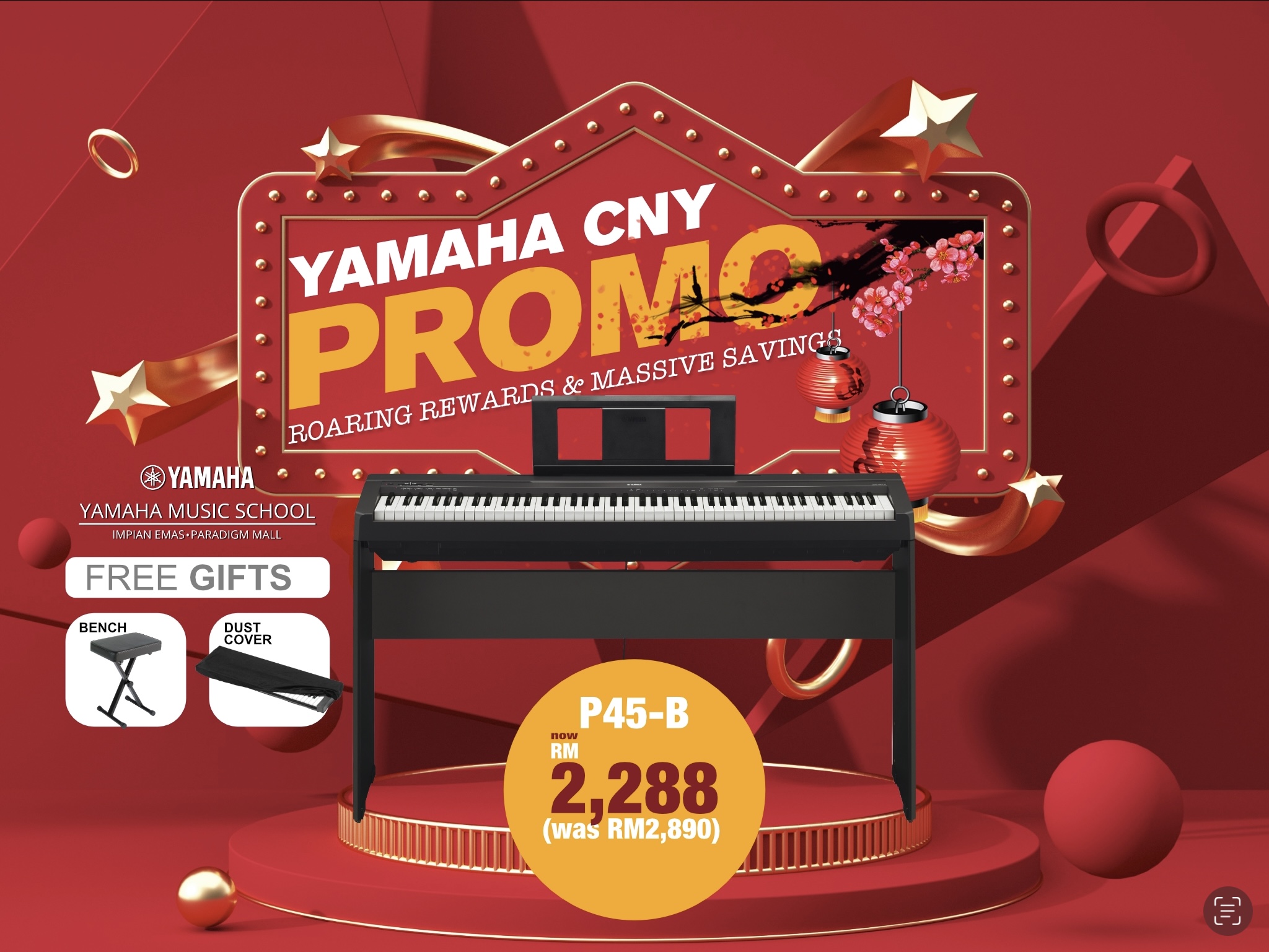 Roaring Rewards Yamaha Music School Impian Emas Paradigm Mall JB CNY 2022 Promotion P45-B