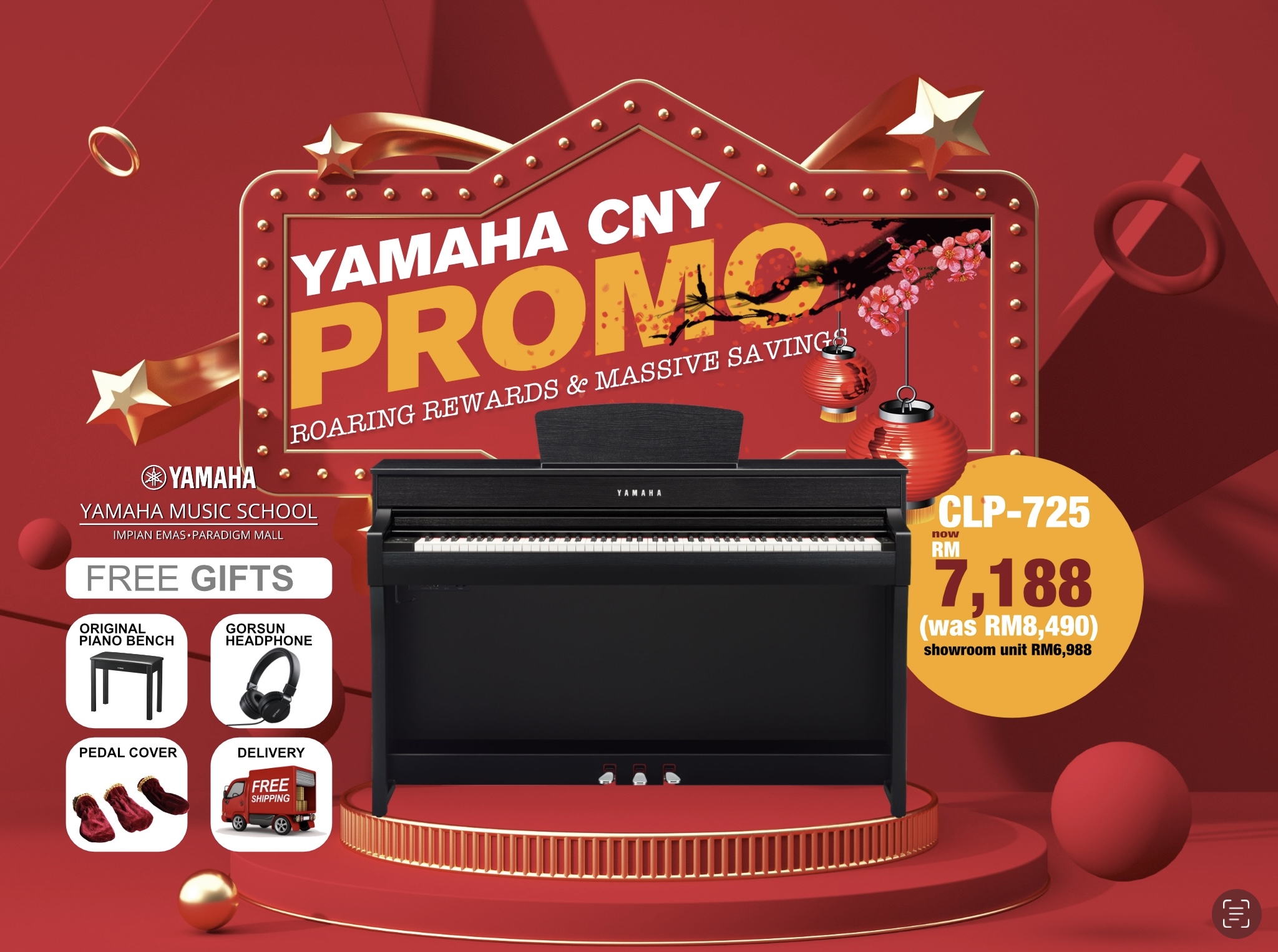 Roaring Rewards Yamaha Music School Impian Emas Paradigm Mall JB CNY 2022 Promotion CLP-725