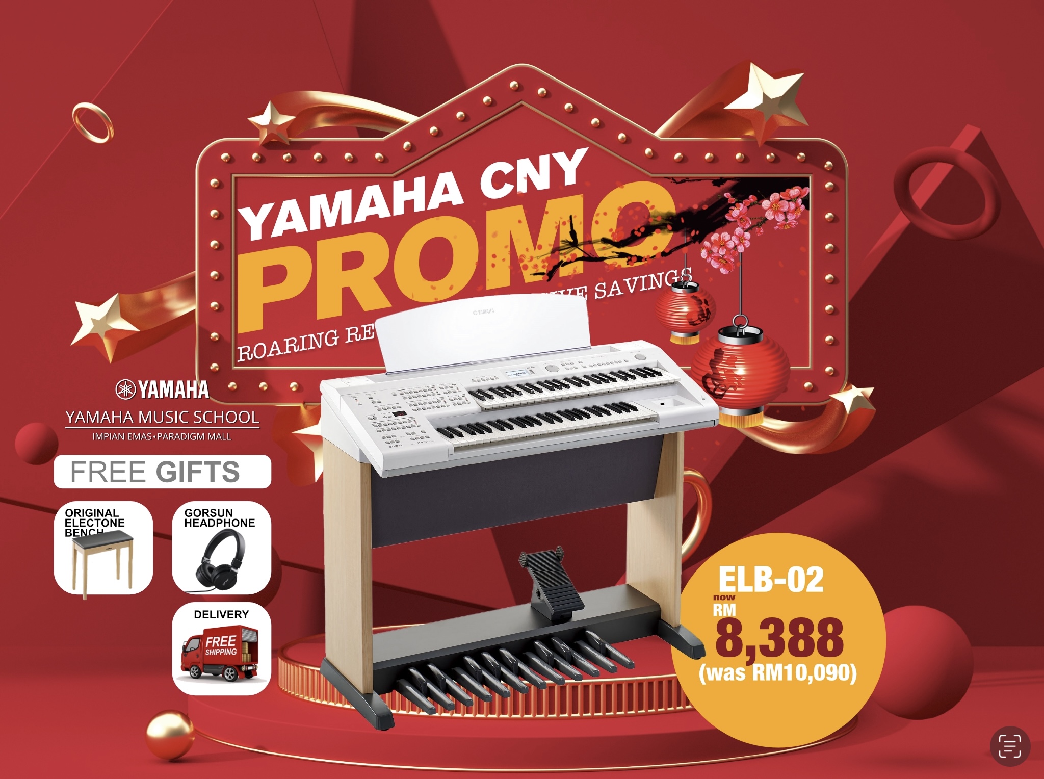 Roaring Rewards Yamaha Music School Impian Emas Paradigm Mall JB CNY 2022 Promotion ELB-02