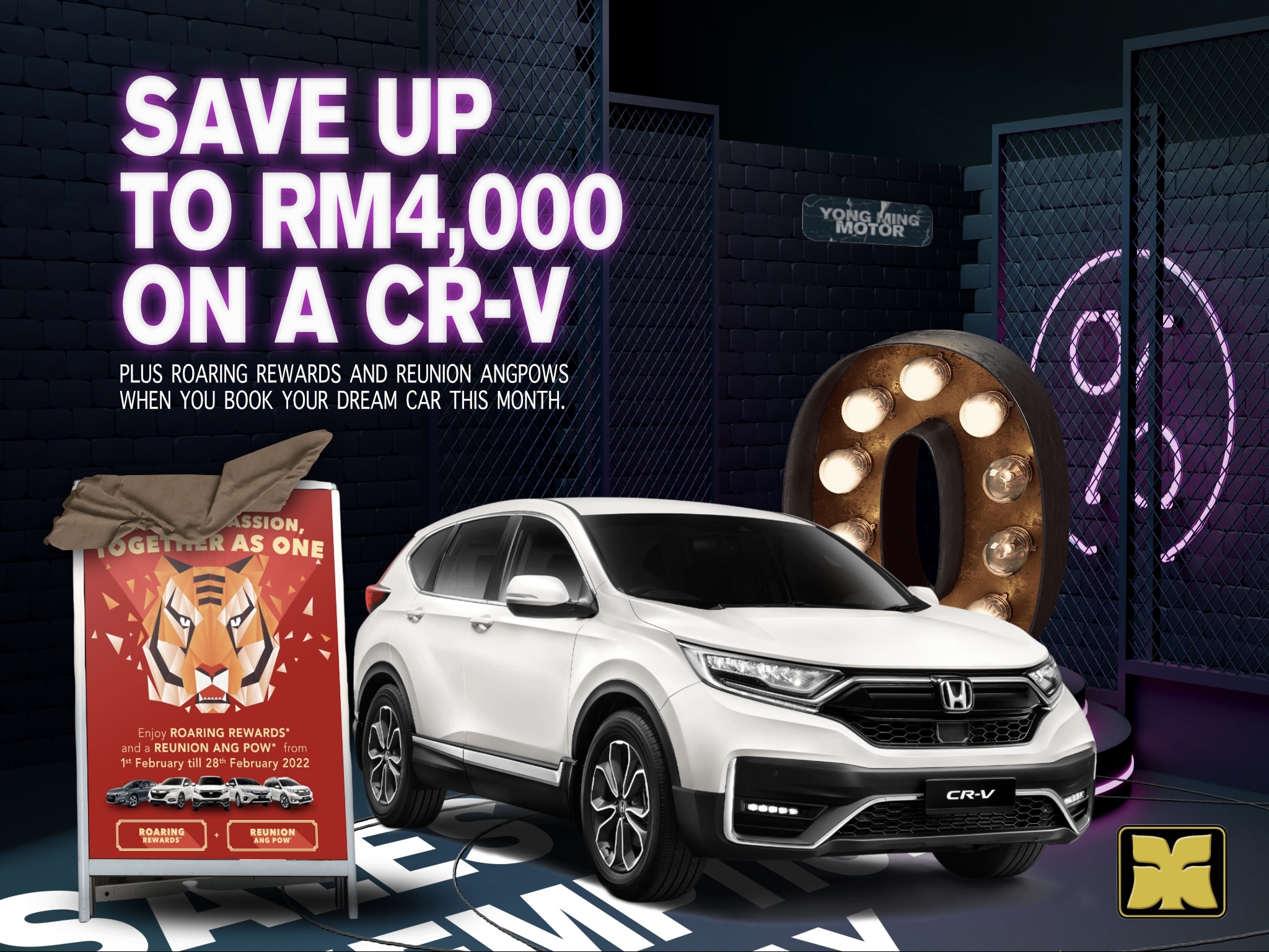 Paper Tiger Yong Ming Motor Honda Malaysia February 2022 CNY Promotion CRV