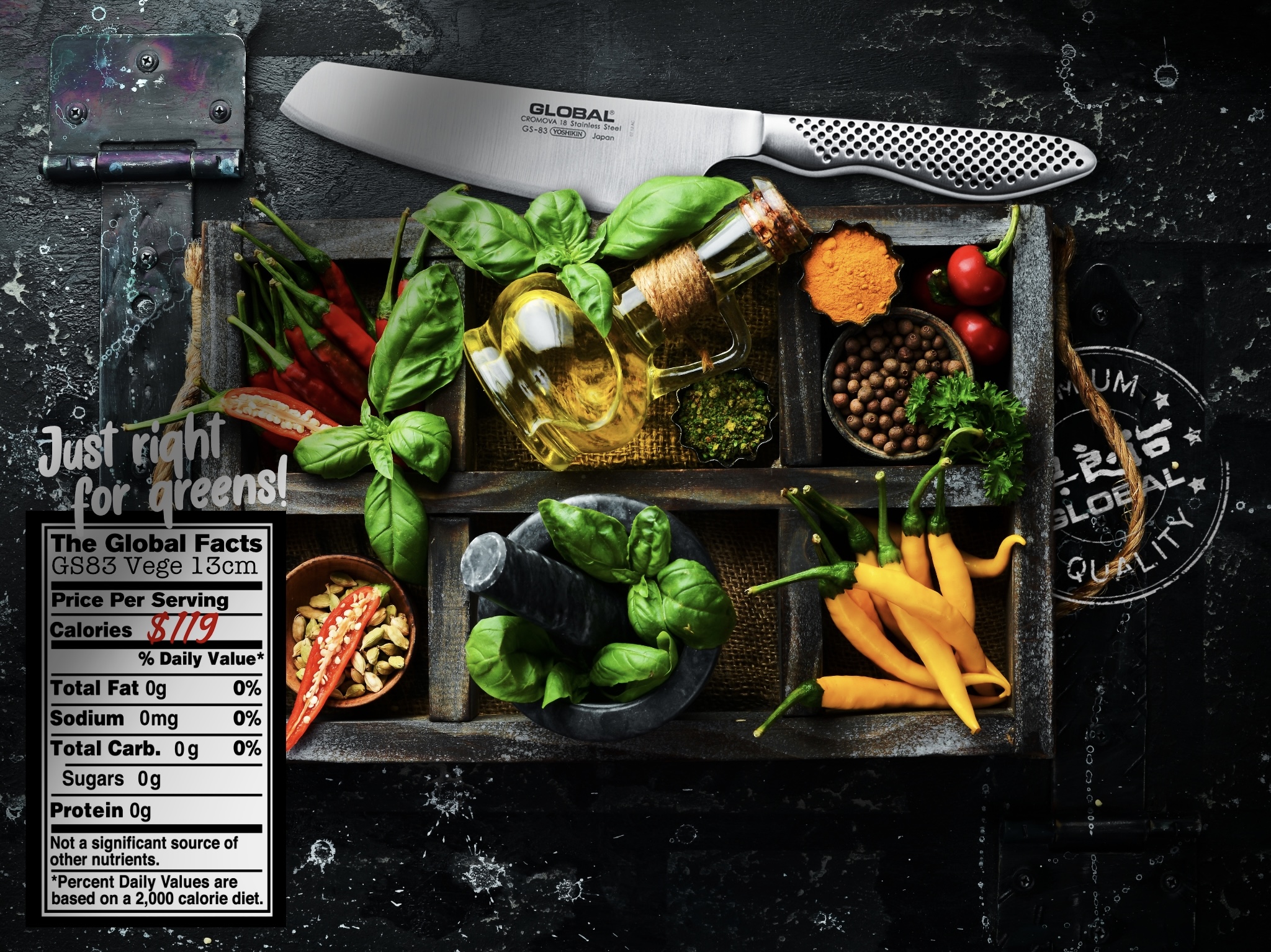 Roasted Vices Global Knives Singapore Just Right for Greens