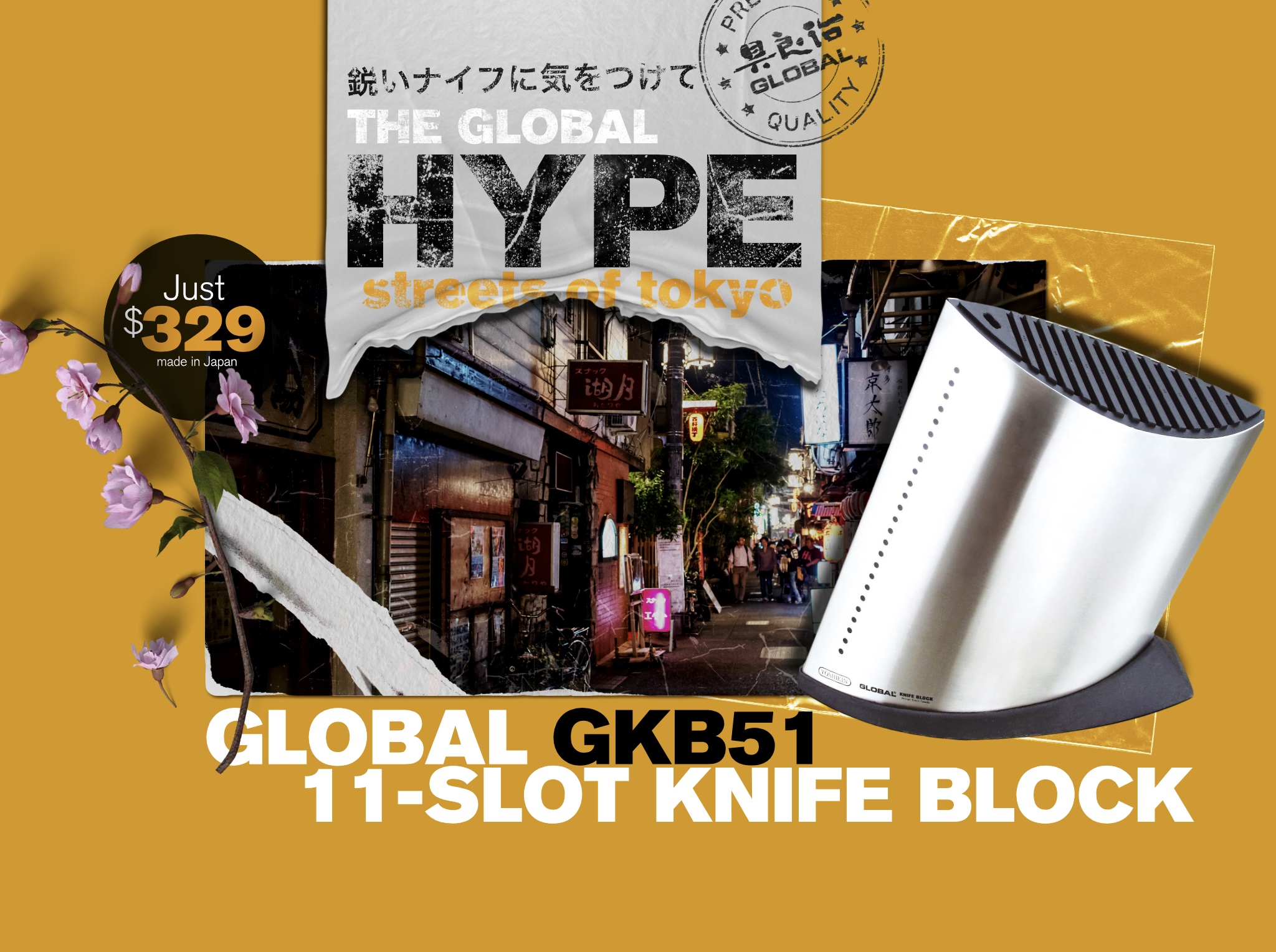 Streets ofT Tokyo Global Knives Singapore GKB51 Knife Block