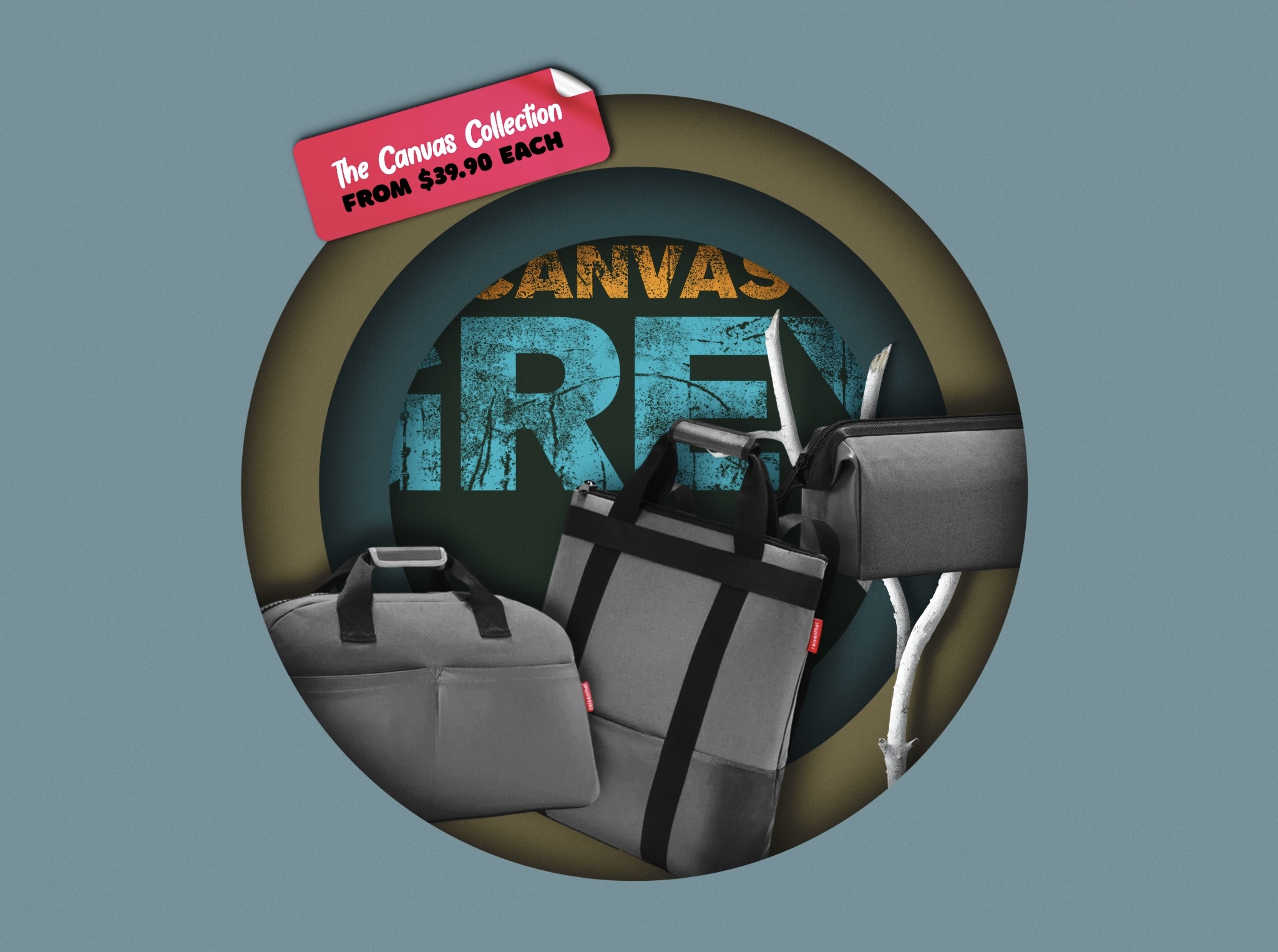 Rika Rosalyn Reisenthel Singapore Canvas Gray Series