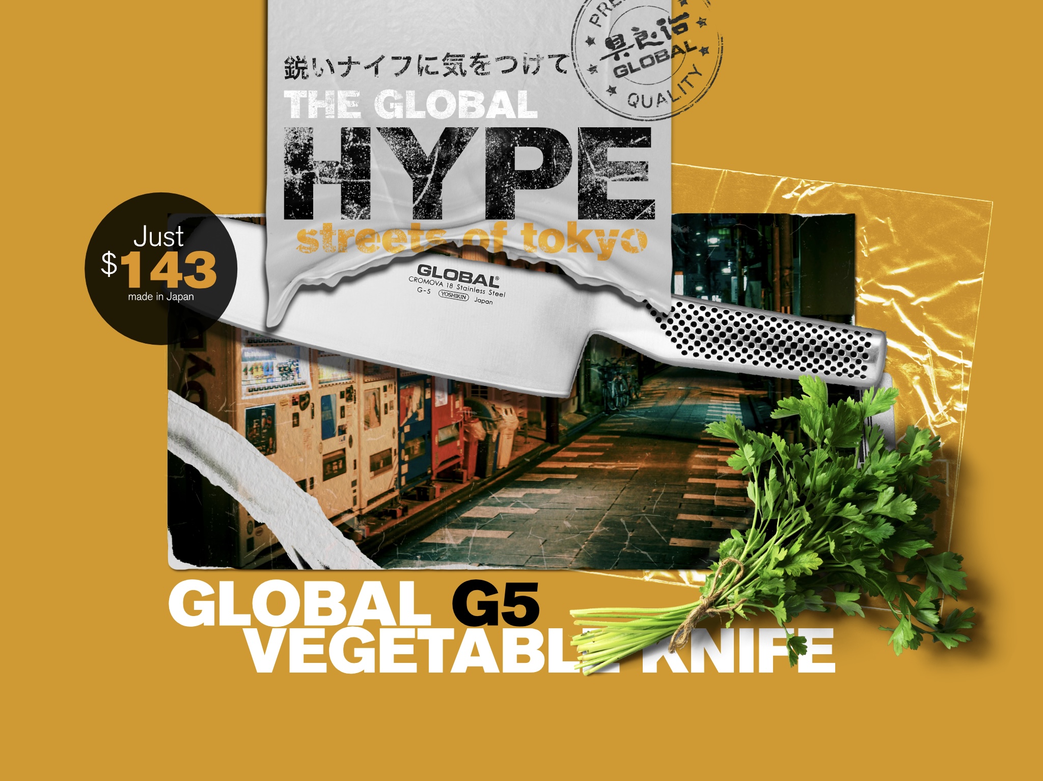 Streets ofT Tokyo Global Knives Singapore G5 Vegetable Knife