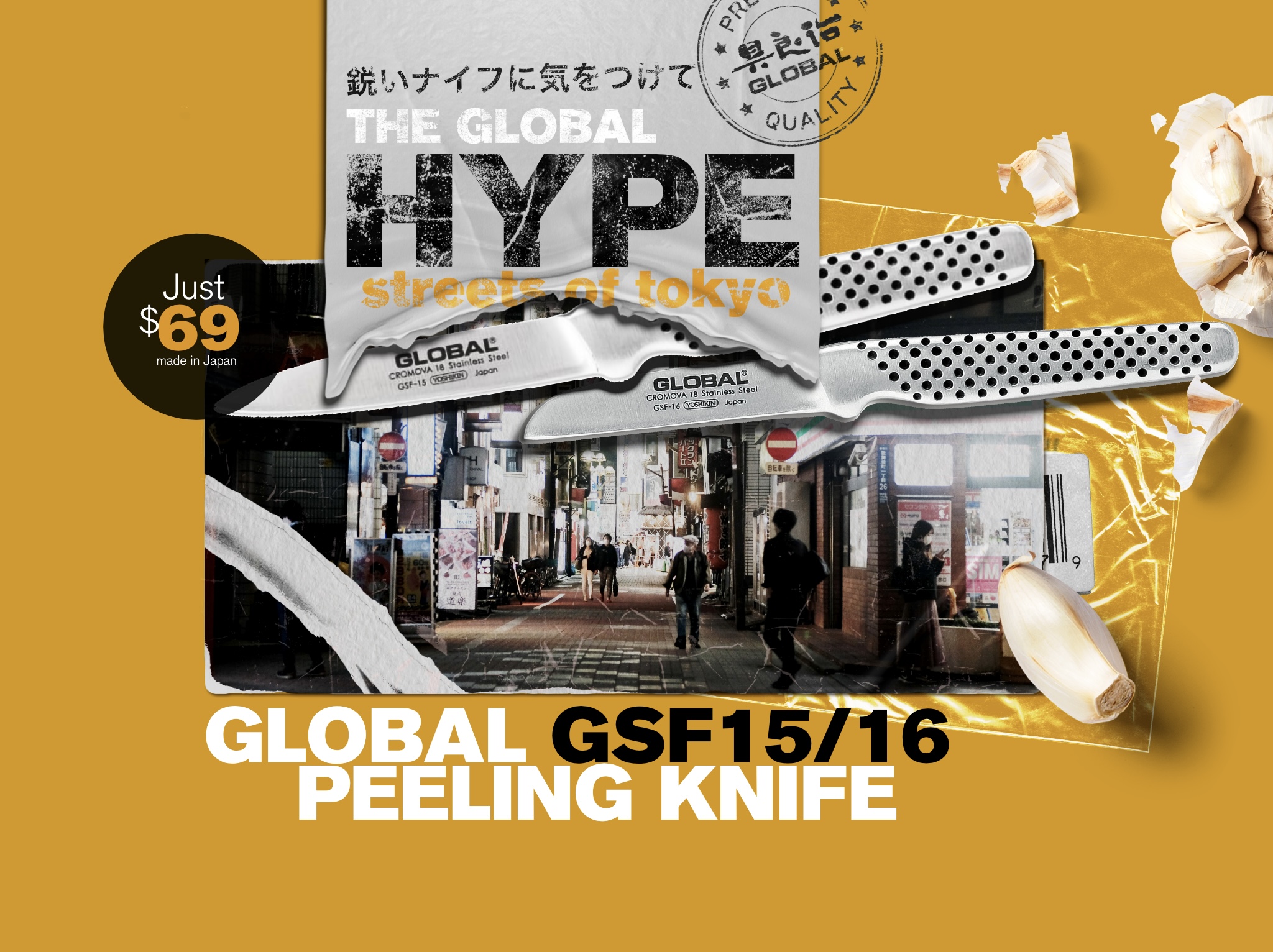 Streets ofT Tokyo Global Knives Singapore GSF15 GSF16 Peeling Knife