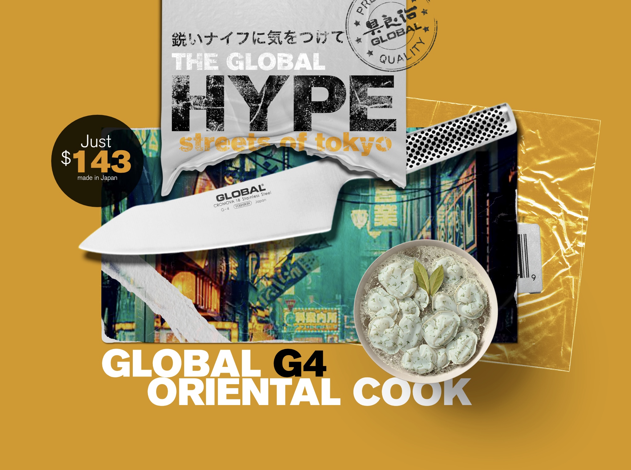 Streets ofT Tokyo Global Knives Singapore G4 Oriental Knife