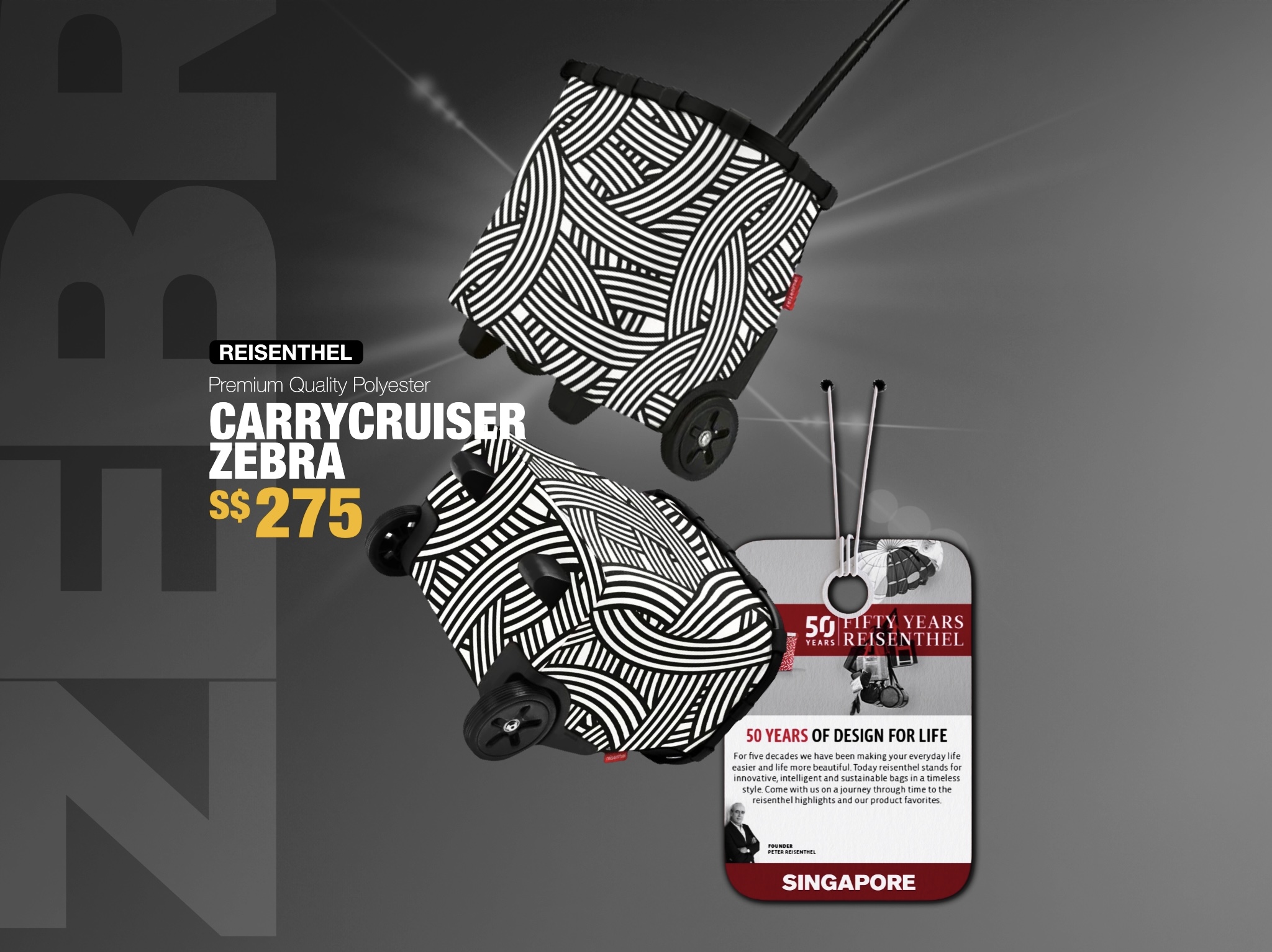 Design for Life Reisenthel Singapore Carrycruiser Zebra