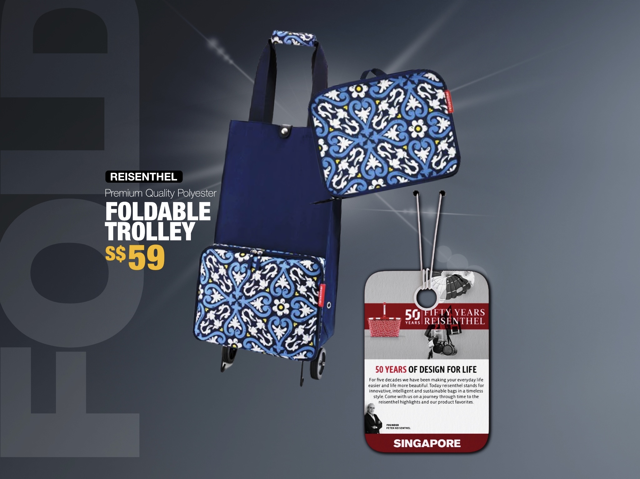 Design for Life Reisenthel Singapore Foldable Trolley Floral 1