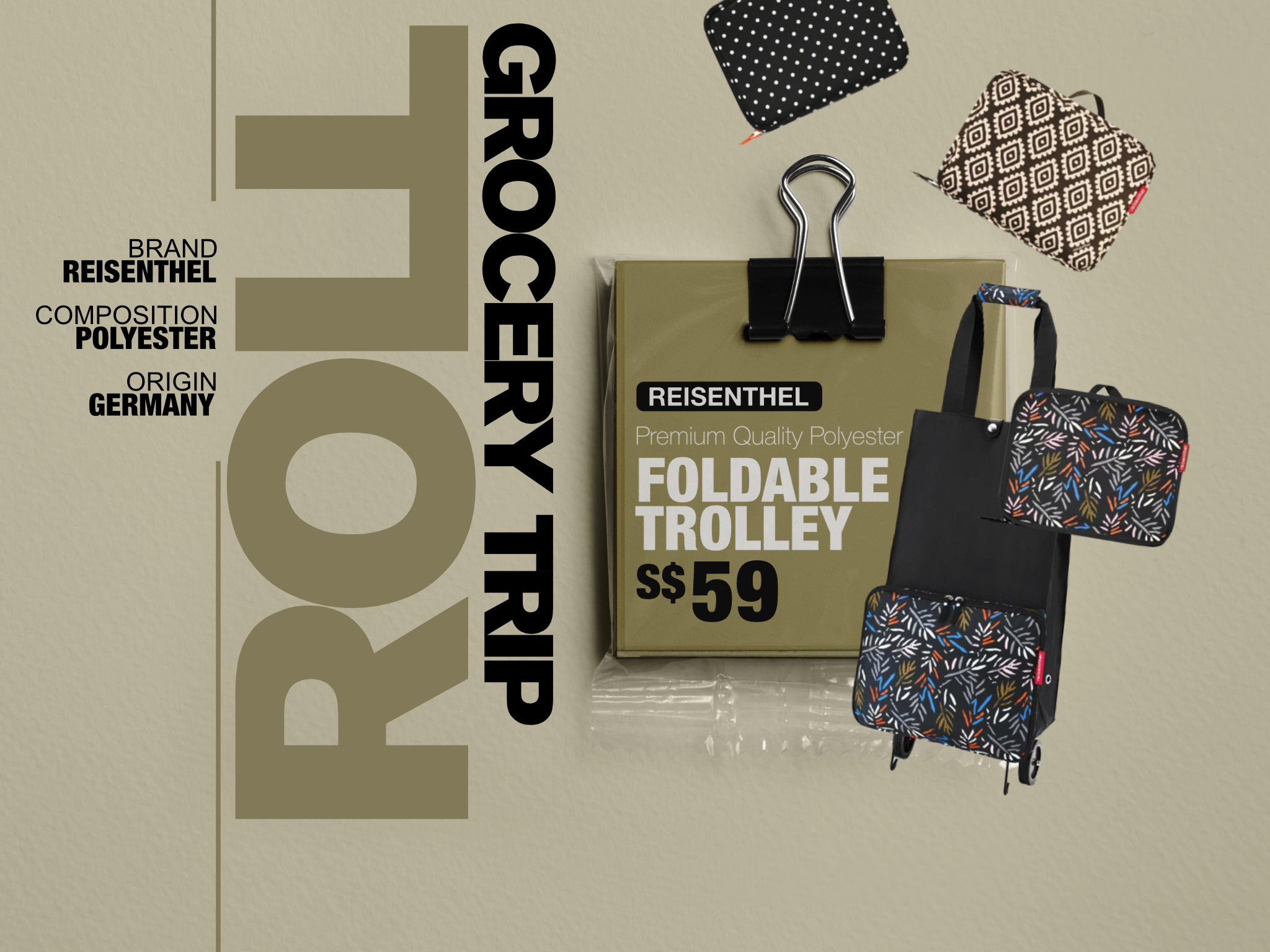 Unwrapped Reisenthel Singapore Foldable Trolley