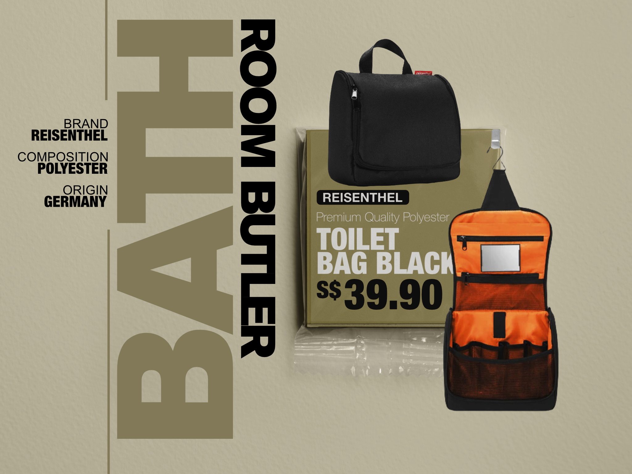 Unwrapped Reisenthel Singapore Toiletbag Black