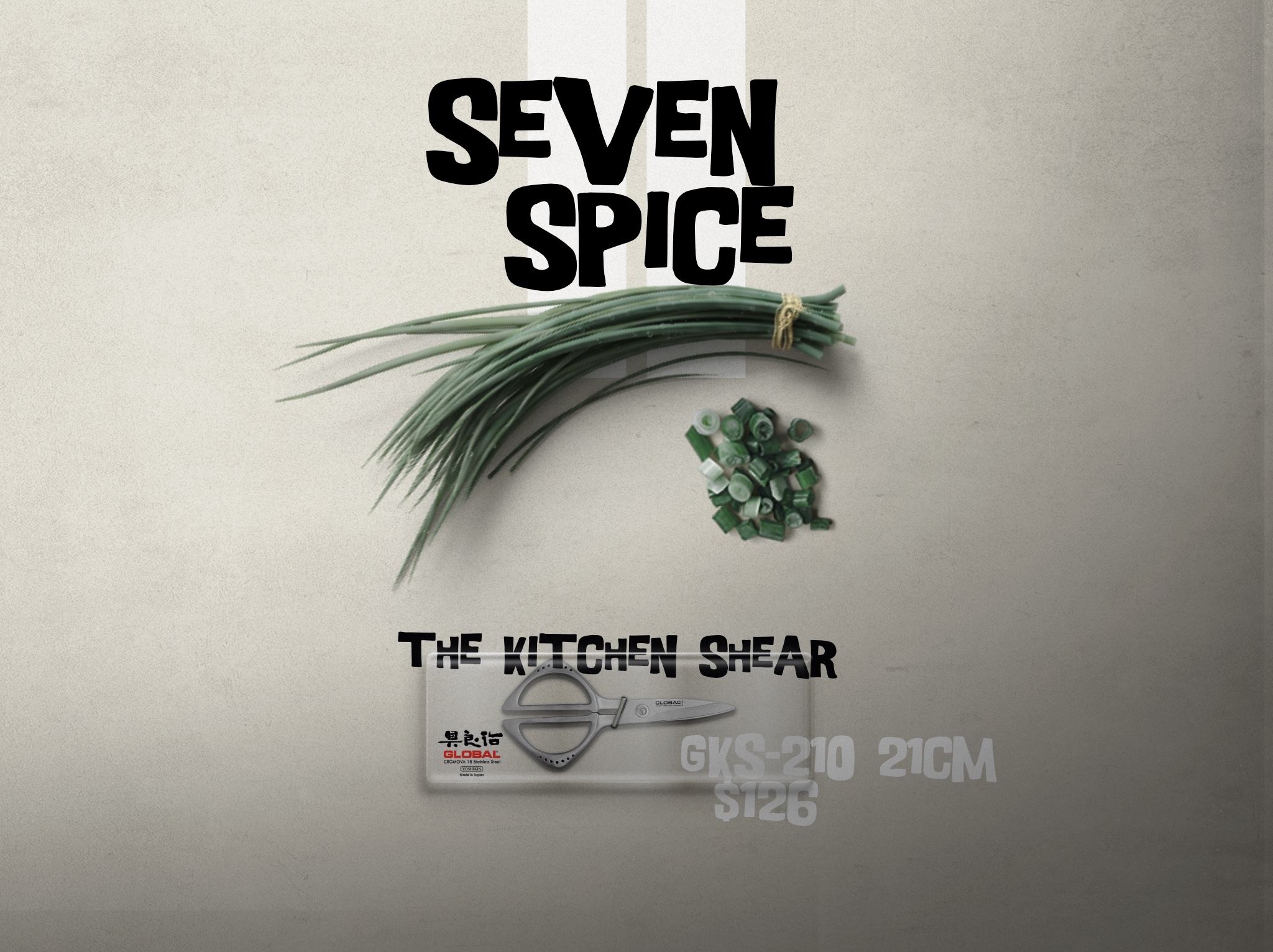 Pepper White Seven Spice Global Knives Singapore GKS-210 Kitchen Shear