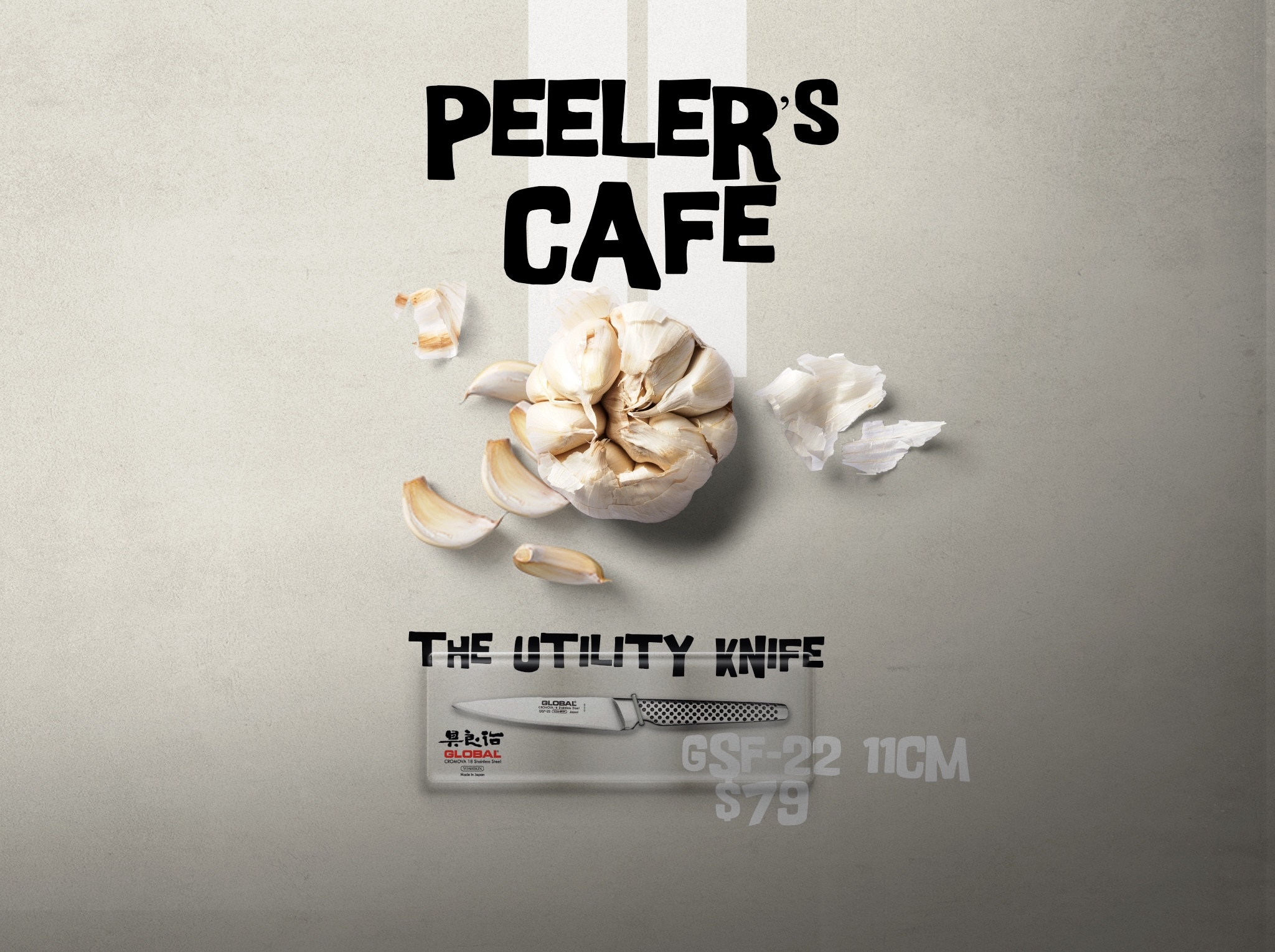 Pepper White Peeler’s Cafe Global Knives Singapore GSF-22 Utility Knife