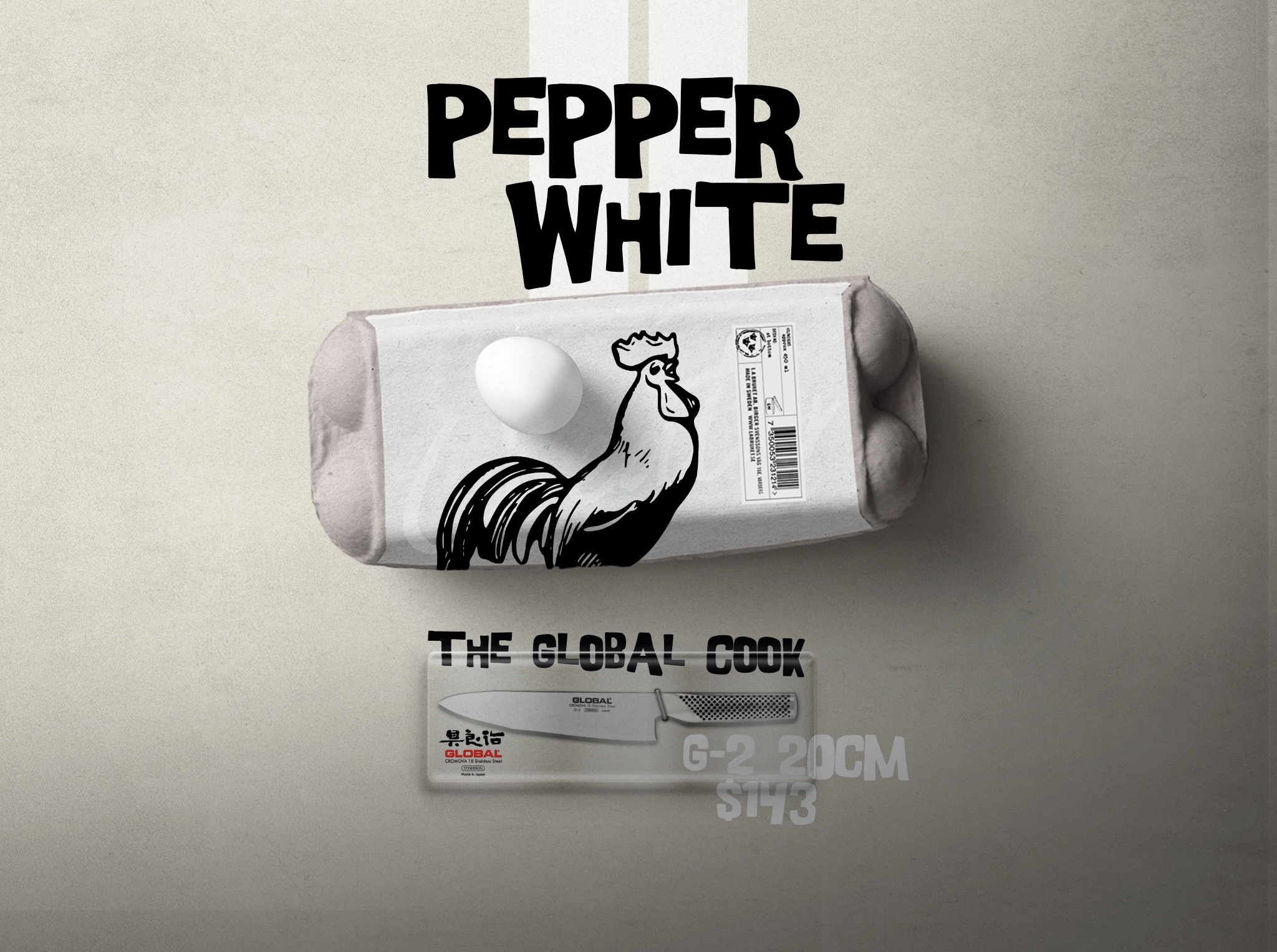 Pepper White Global Knives Singapore G-2 Knife