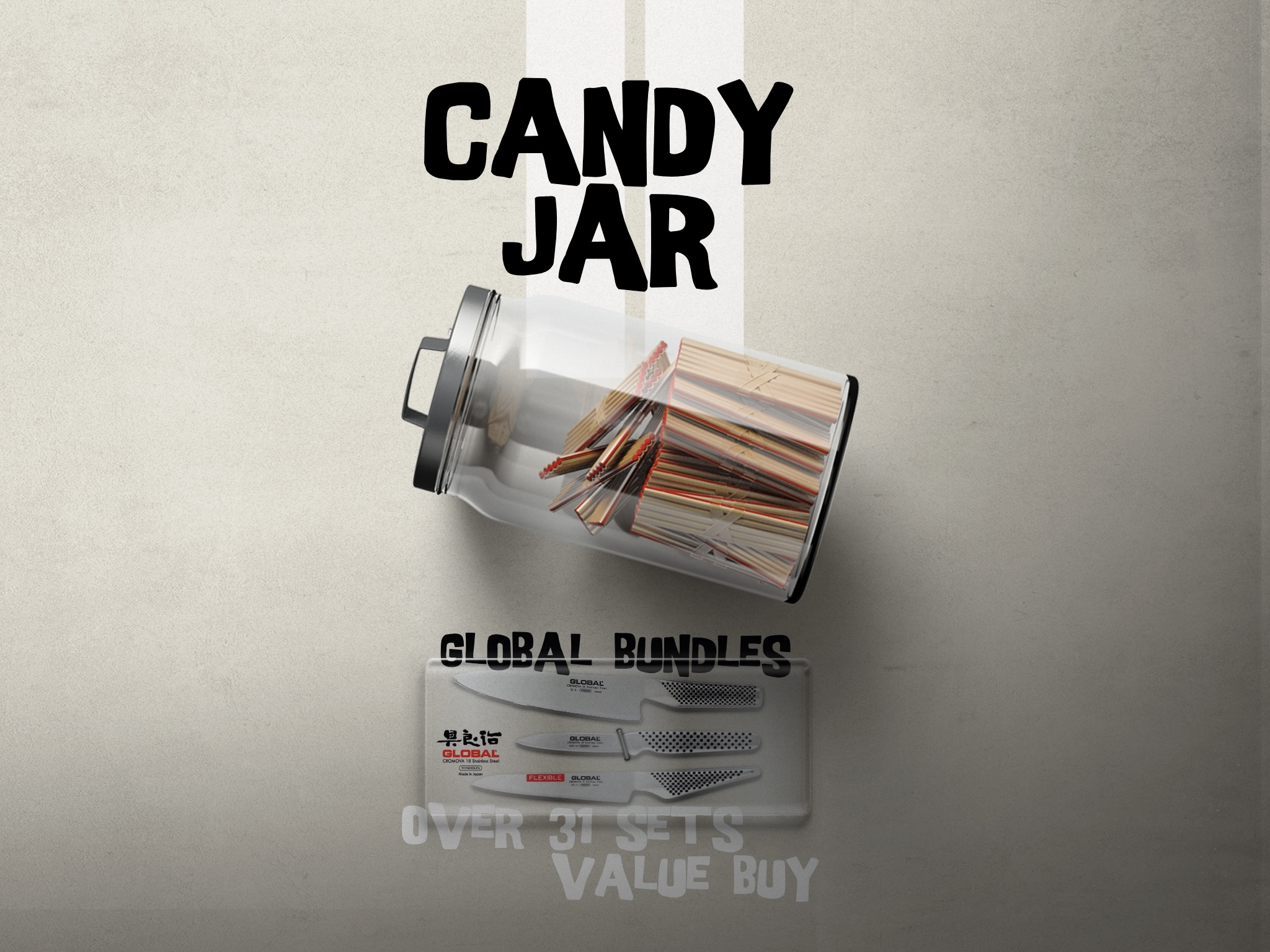 Pepper White Candy Jar Global Knives Singapore Global Bundled Sets