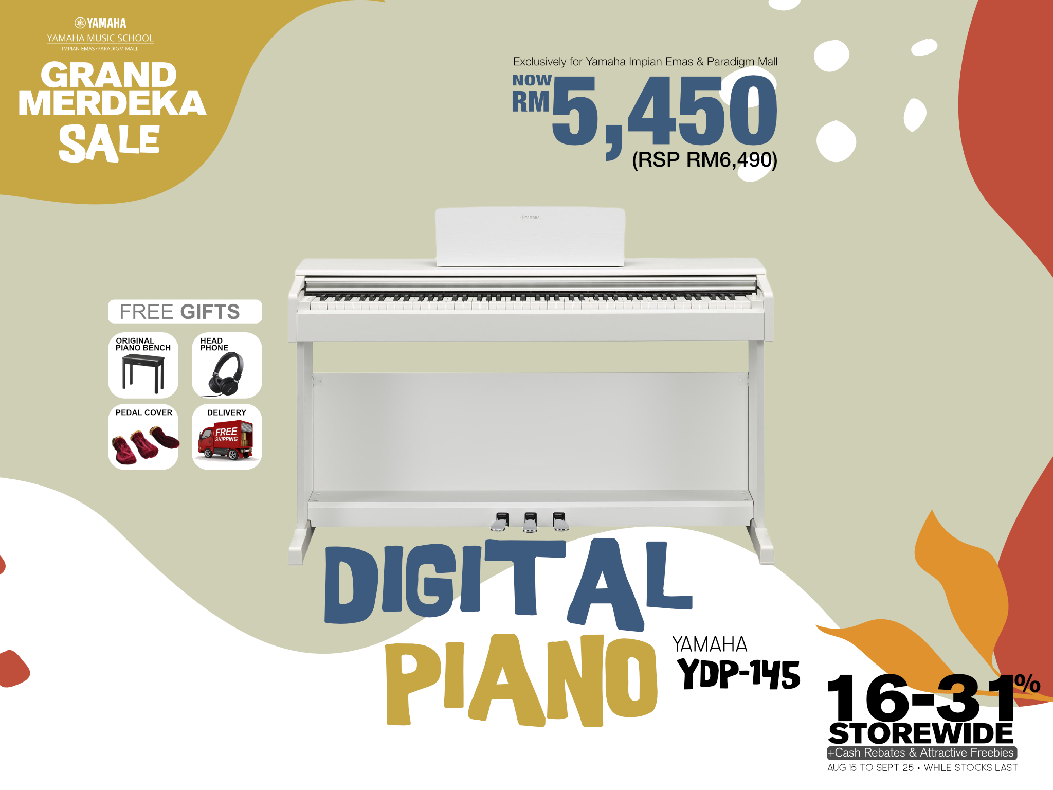 Yamaha Grand Merdeka Sale Impian Emas Paradigm Mall Johor Digital Piano YDP-145
