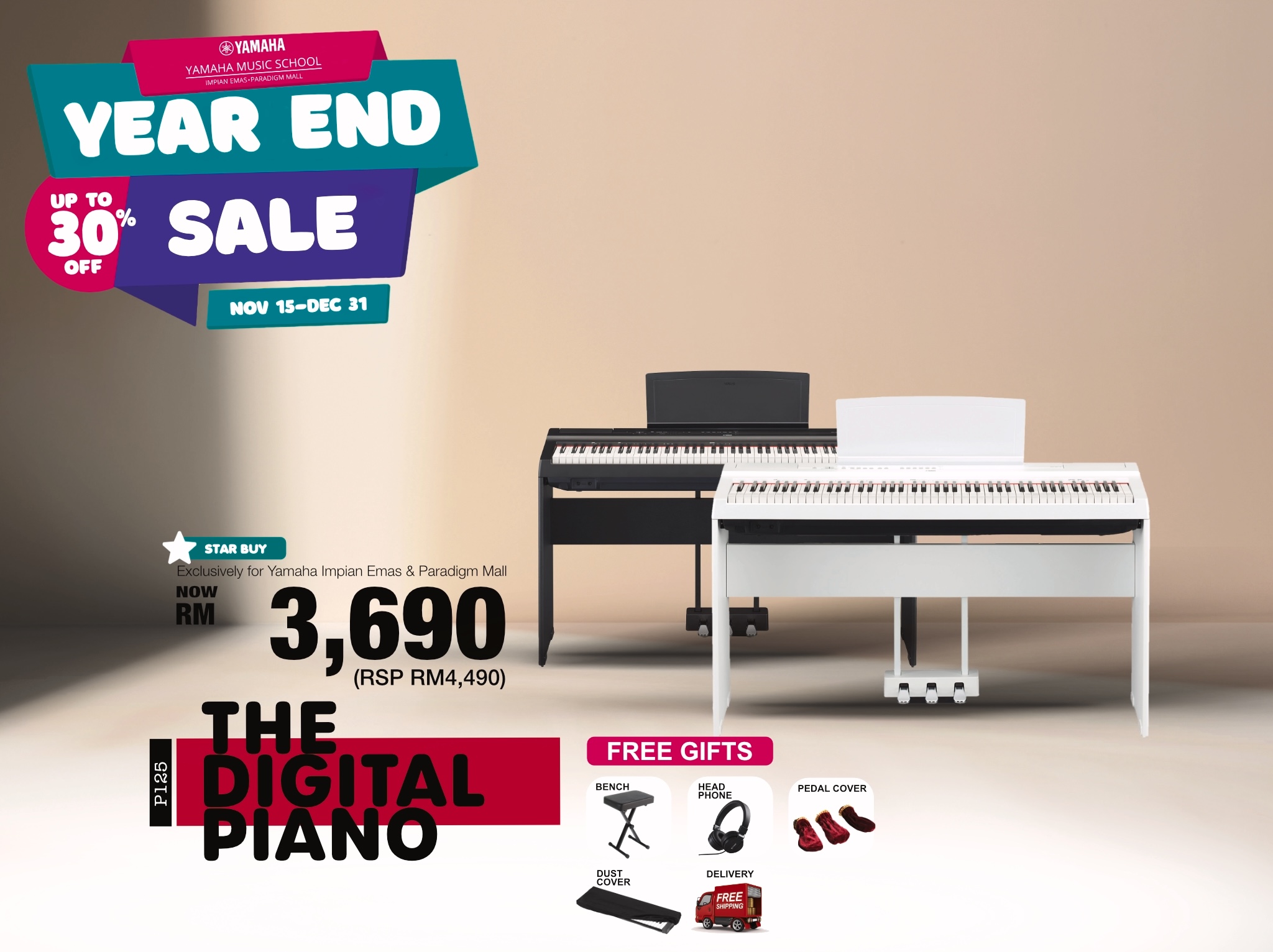 Guitar Saloon YES Yamaha Year End Sale 2022 Impian Emas Paradigm Mall Johor The Digital Piano