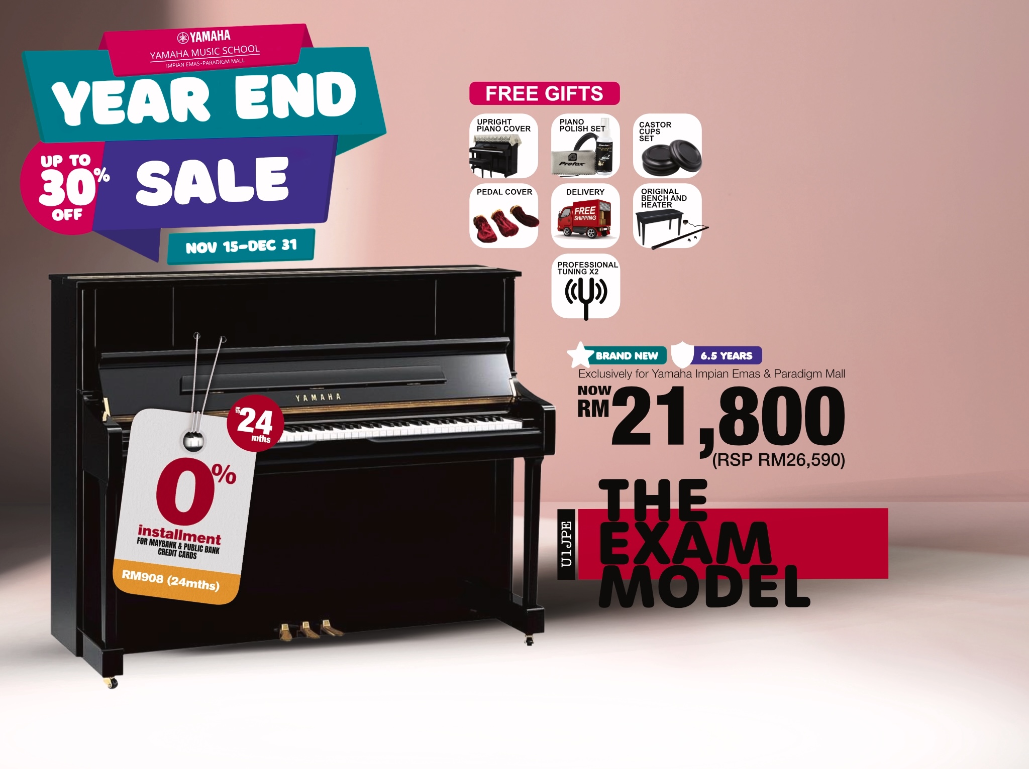 Guitar Saloon YES Yamaha Year End Sale 2022 Impian Emas Paradigm Mall Johor The Exam Model