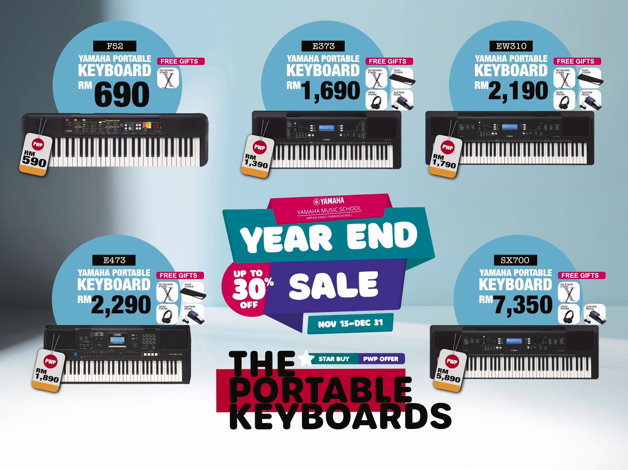 Guitar Saloon YES Yamaha Year End Sale 2022 Impian Emas Paradigm Mall Johor The Portable Keyboards