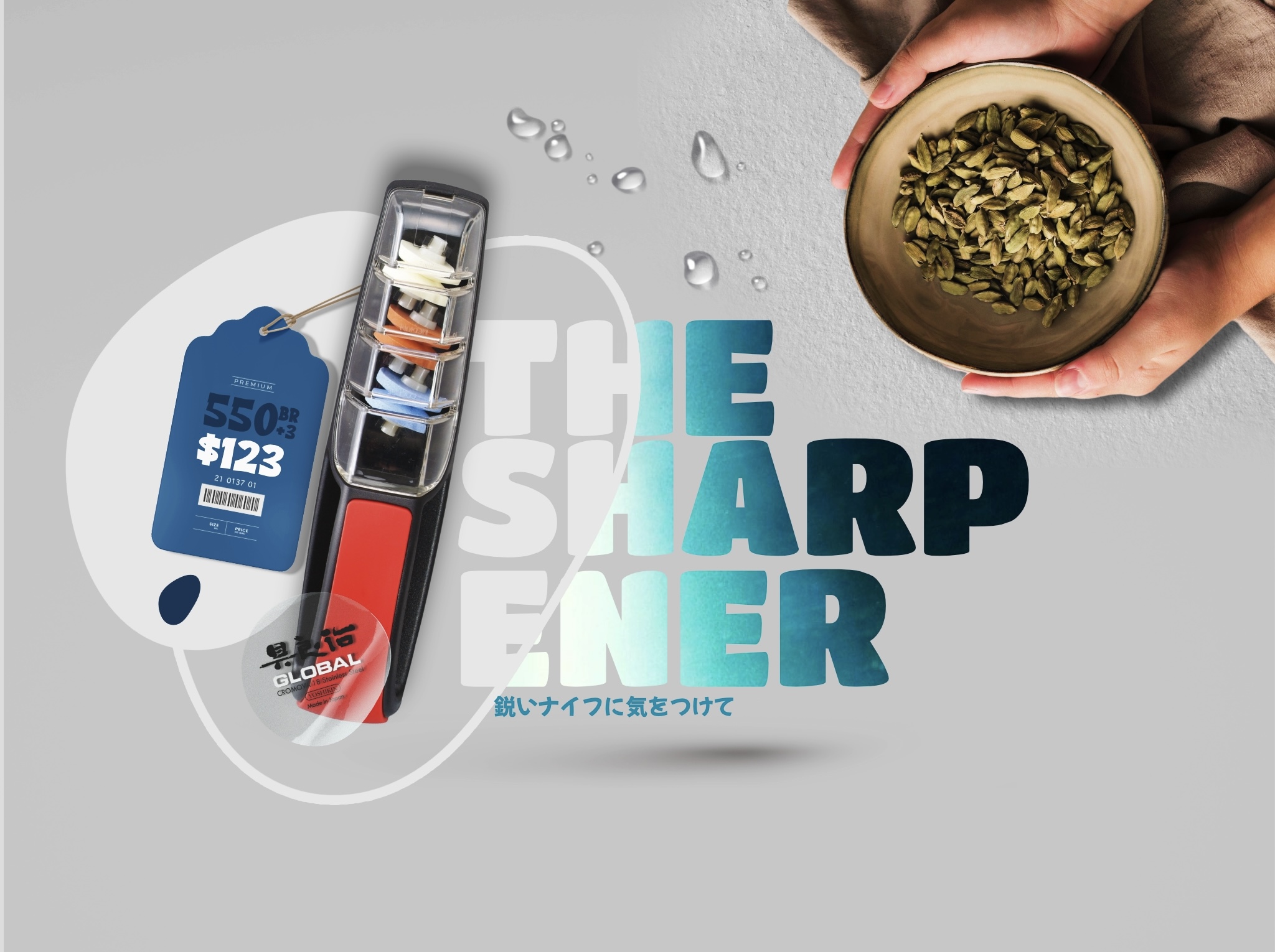 Fancy Feast Global Knives Singapore The Minosharp Sharpener 550/BR Plus 3