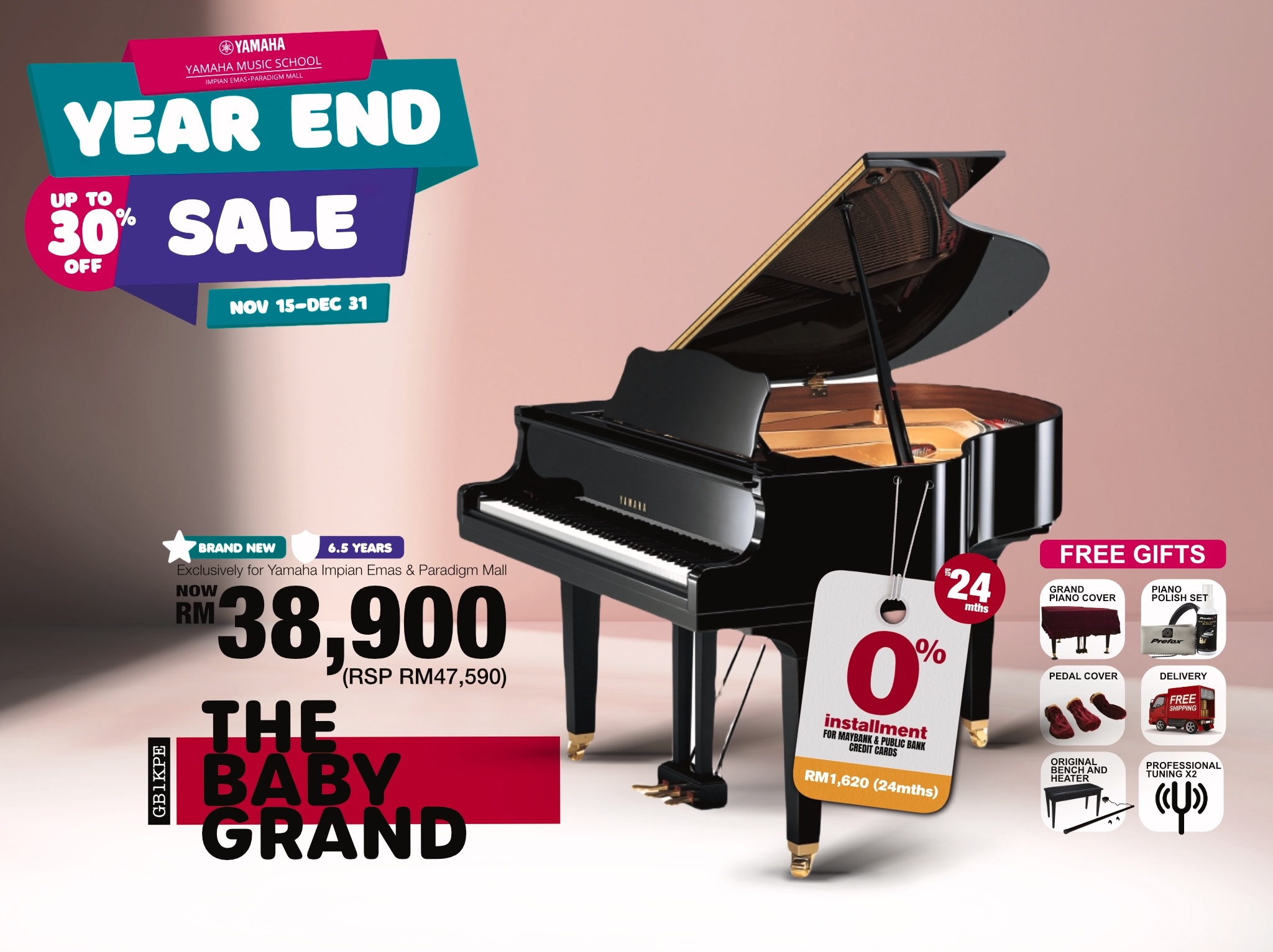Guitar Saloon YES Yamaha Year End Sale 2022 Impian Emas Paradigm Mall Johor The Baby Grand