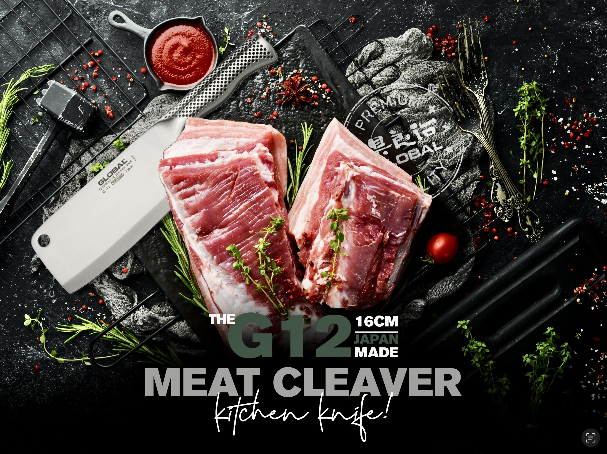 Carpe Noctis Global Knives Singapore G-12 Meat Cleaver Kitchen Knife