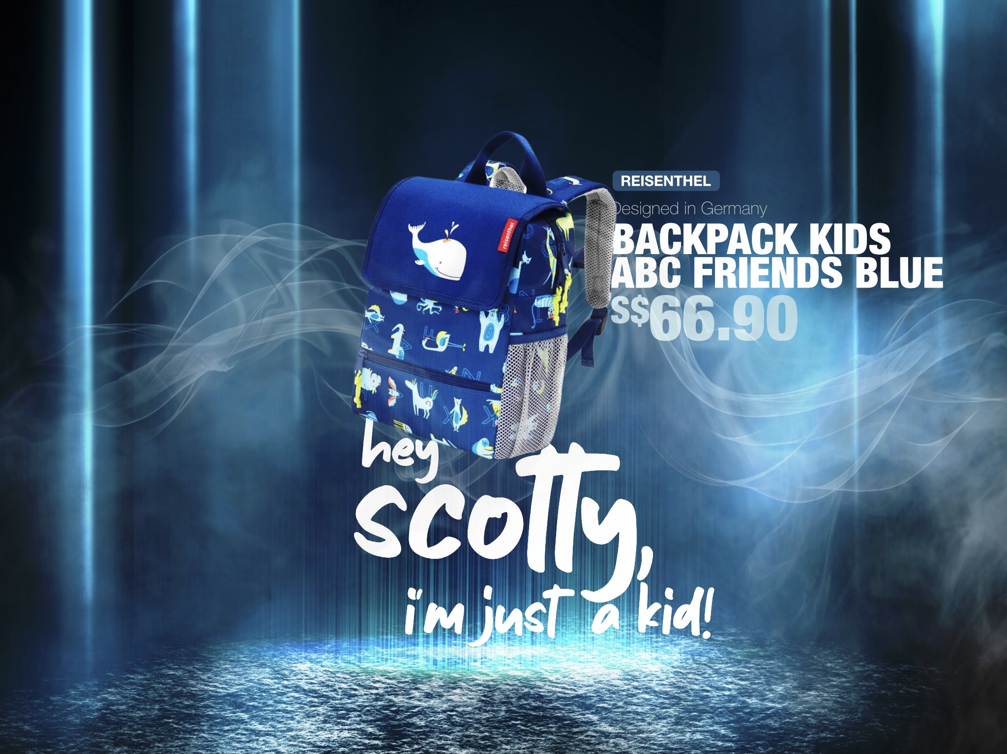 Prescription Reisenthel Singapore Backpack Kids ABC Friends Blue