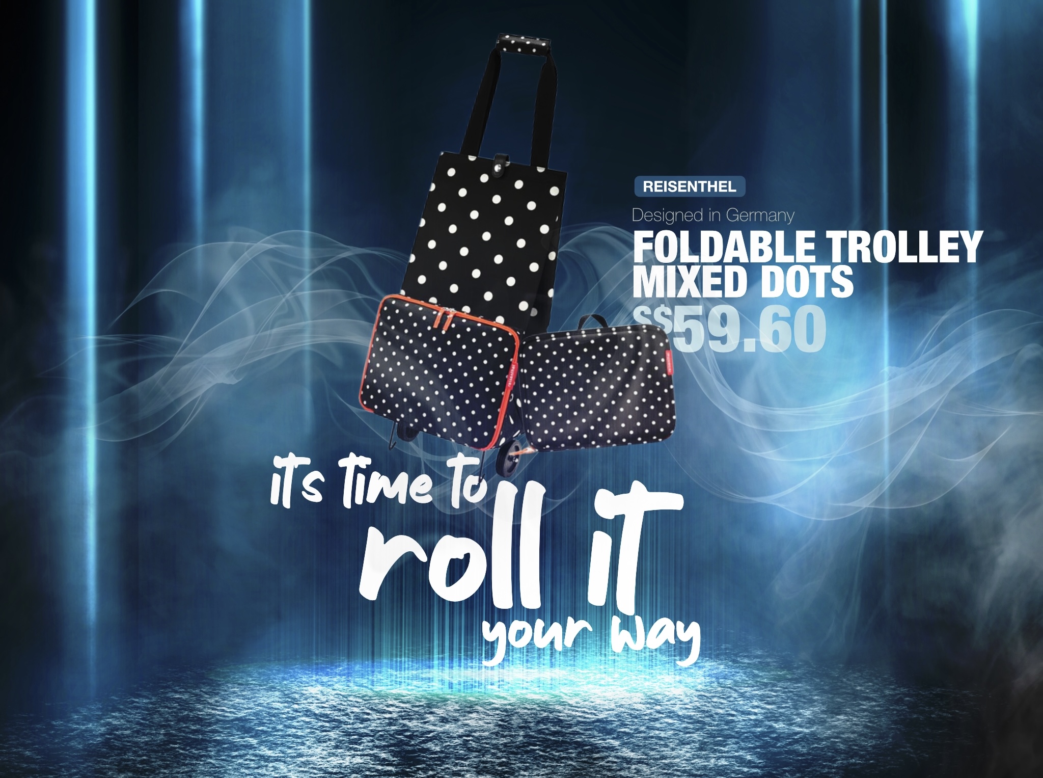 Prescription Reisenthel Singapore Foldable Trolley Mixed Dots