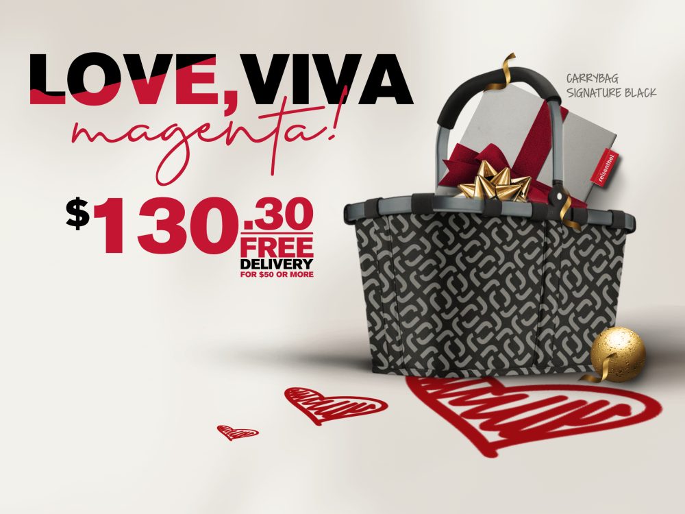 Viva Magenta Reisenthel Singapore Carrybag Signature Black