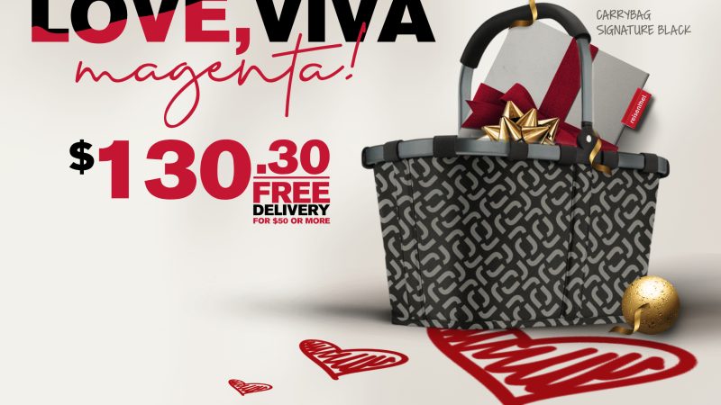 Viva Magenta Reisenthel Singapore Carrybag Signature Black