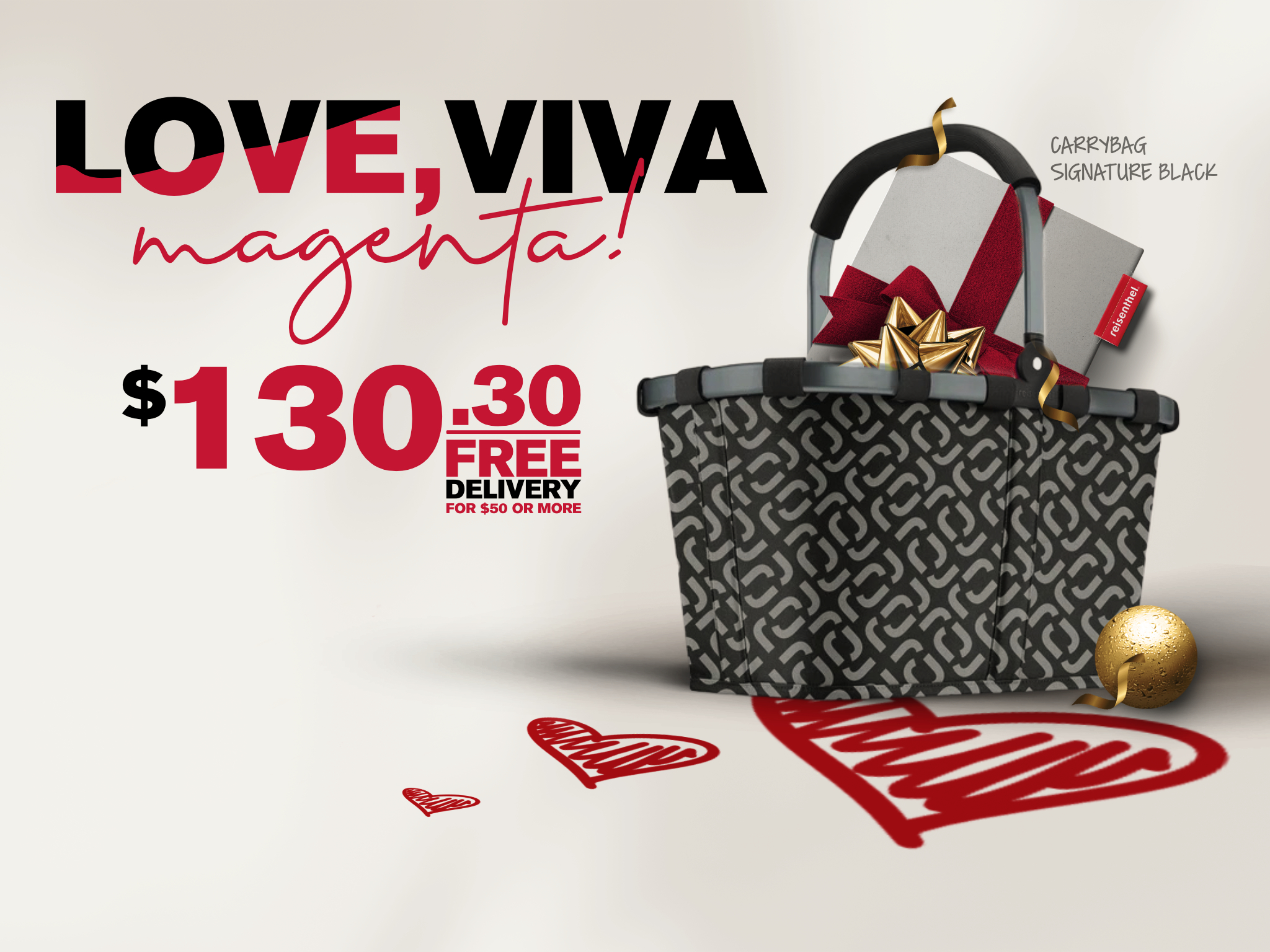 Viva Magenta Reisenthel Singapore Carrybag Signature Black