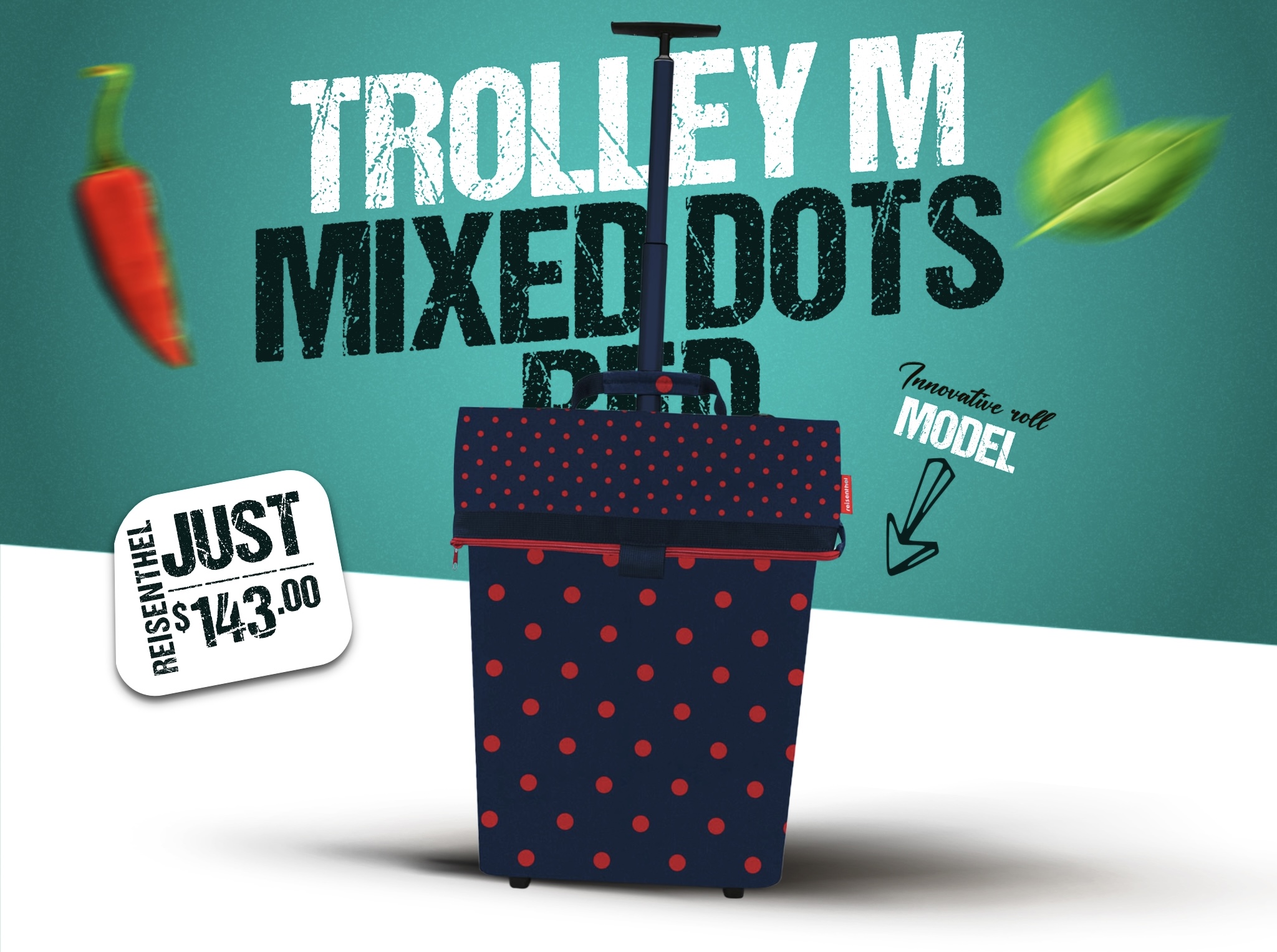 Detergent Reisenthel Singapore Trolley M Mixed Dots Red