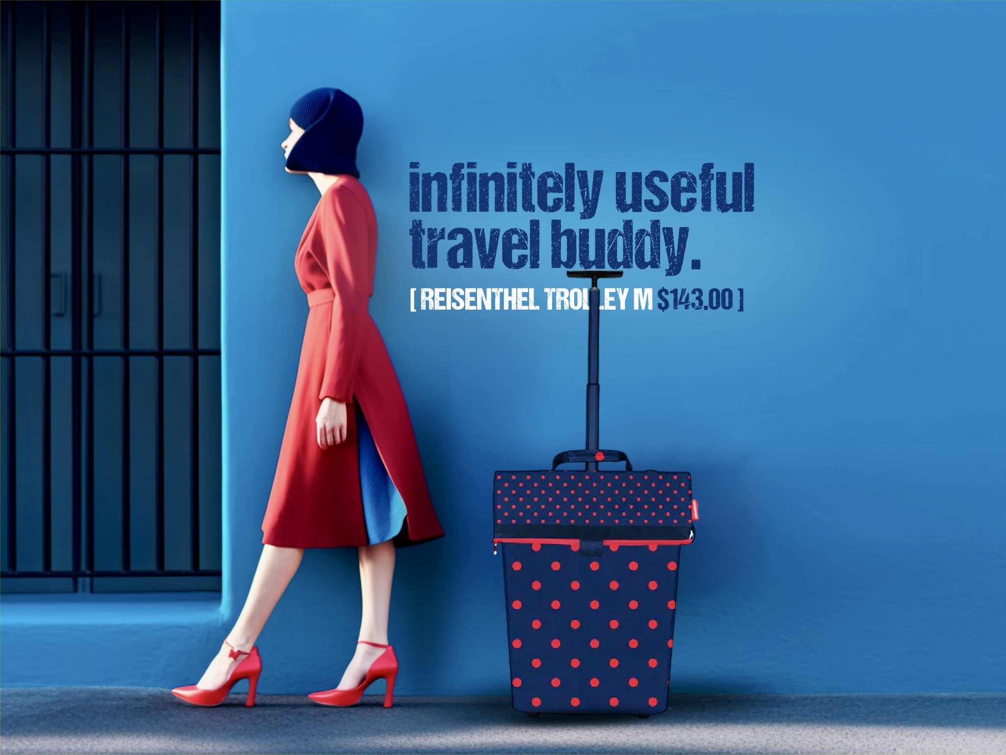 The Eventide Reisenthel Singapore Trolley M Mixed Dots Red