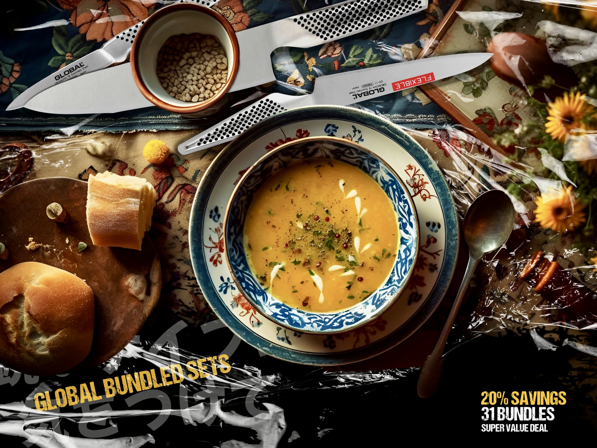Yellow Mustard Global Knives Singapore Global Bundled Sets